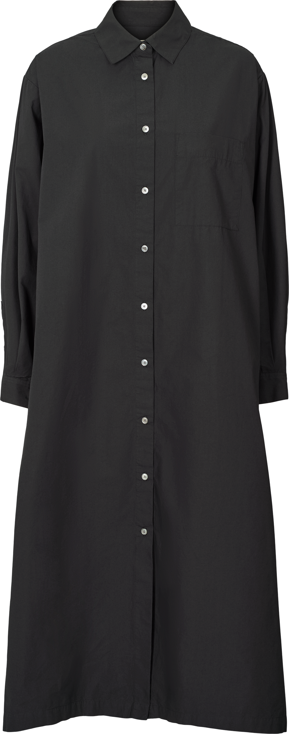 GAI+LISVA Alba L/S Poplin Shirt Dress Dresses & Skirts 652 Stretch Limo Black