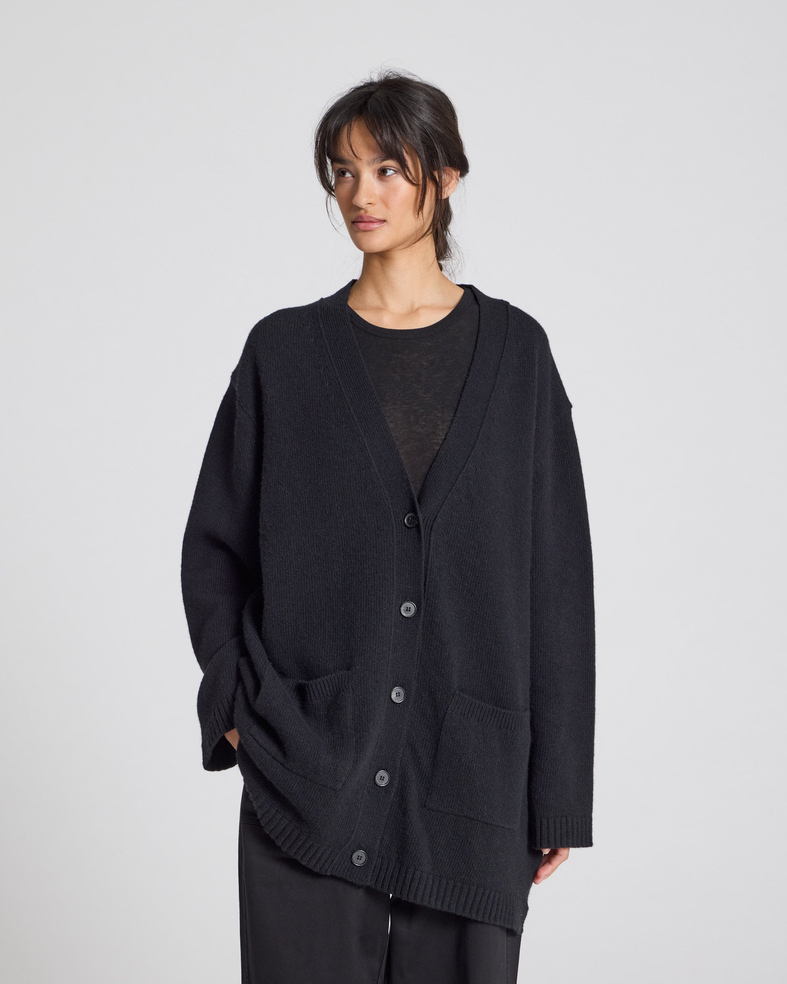 Alba Lambswool Cardigan Black