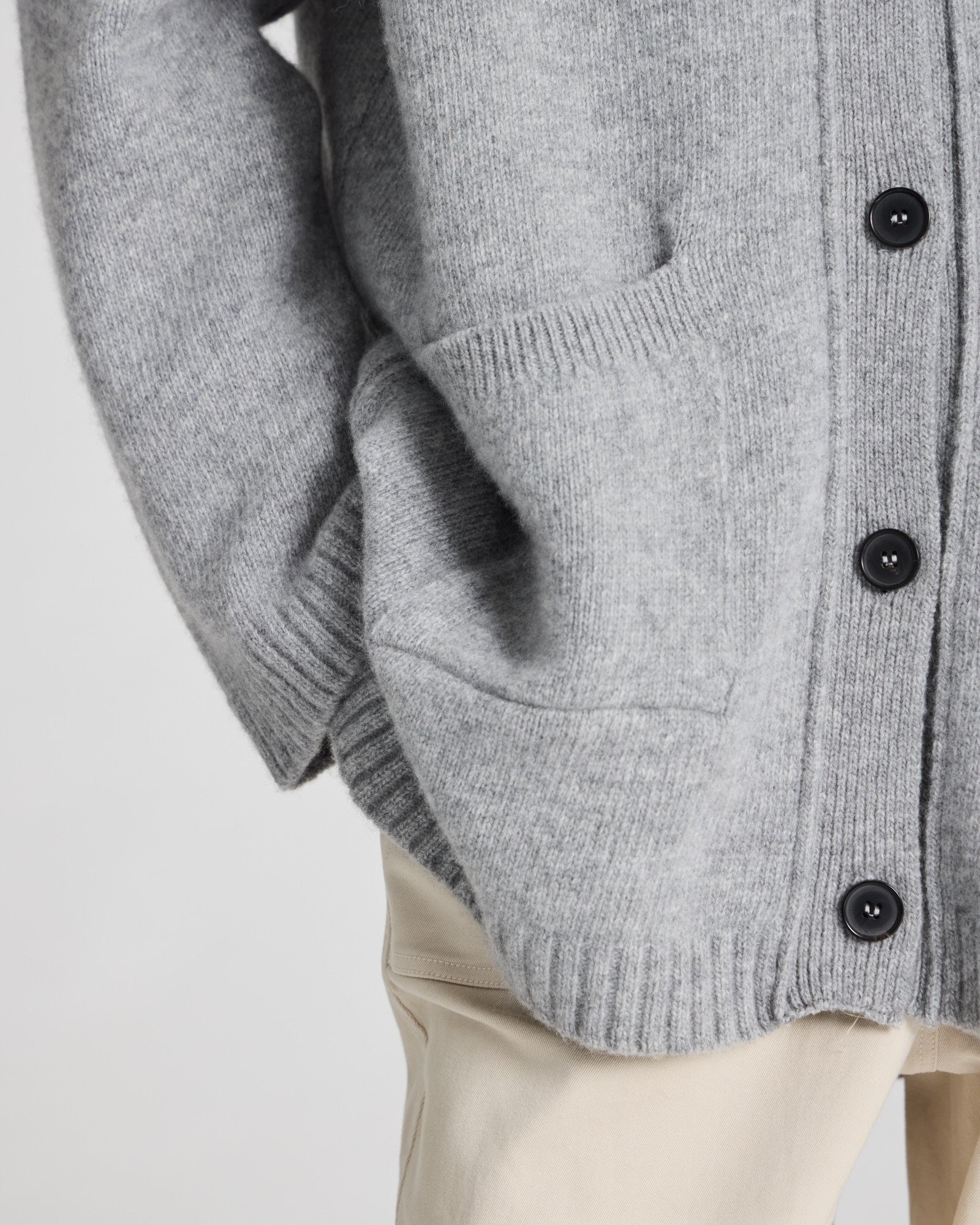 GAI+LISVA Alba Lambswool Cardigan Lambswool l Knitwear 602 Grey Melange