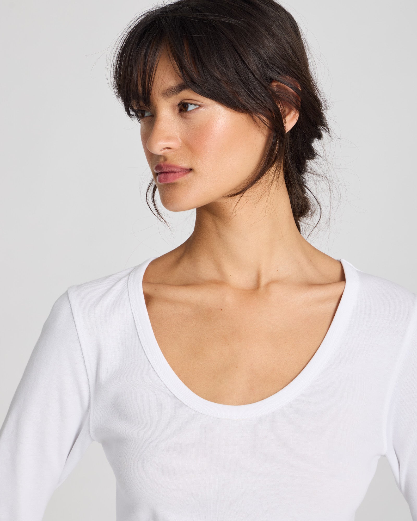 GAI+LISVA Ivy Cotton 1x1 RIB L/S Tee GOTS 243975 Top 100 White