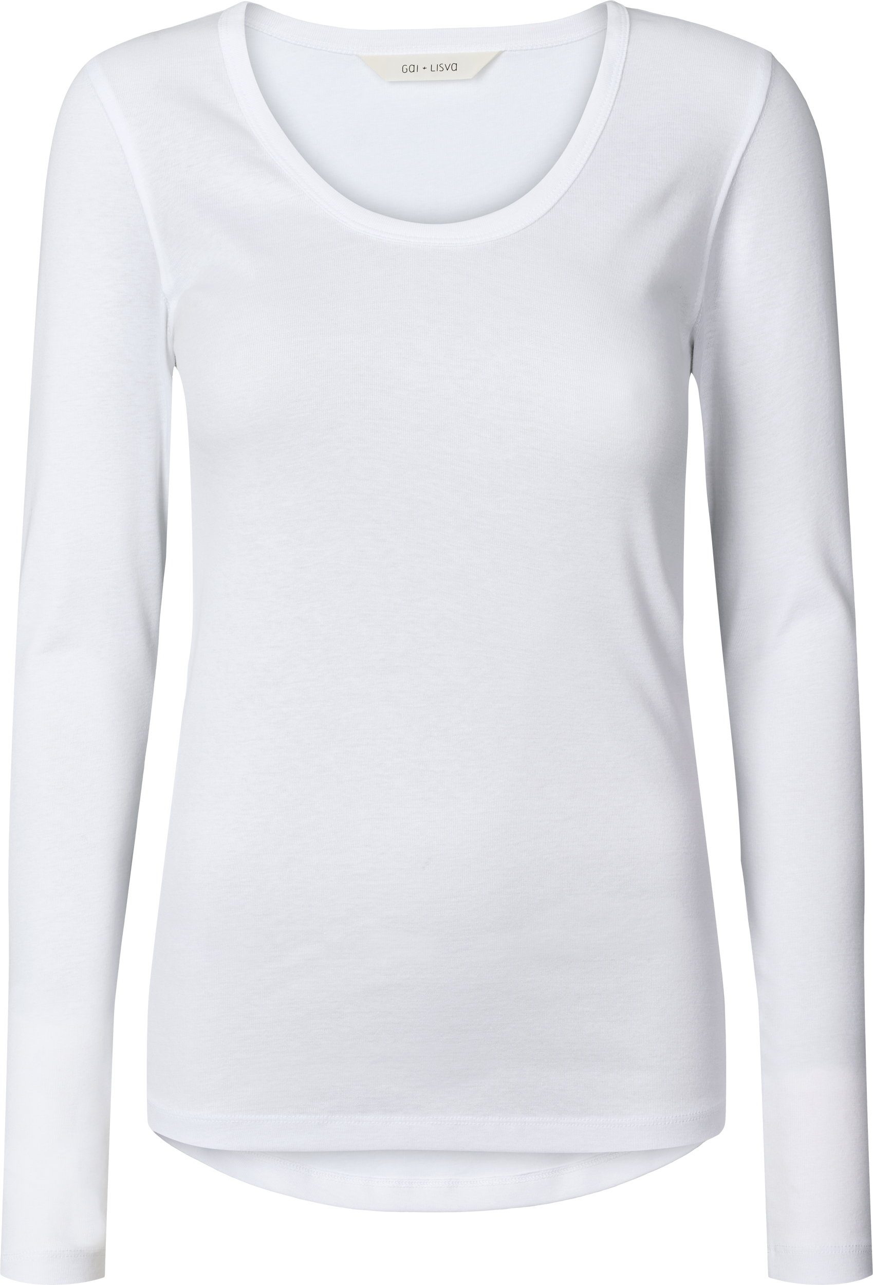 GAI+LISVA Ivy Cotton 1x1 RIB L/S Tee GOTS 243975 Top 100 White