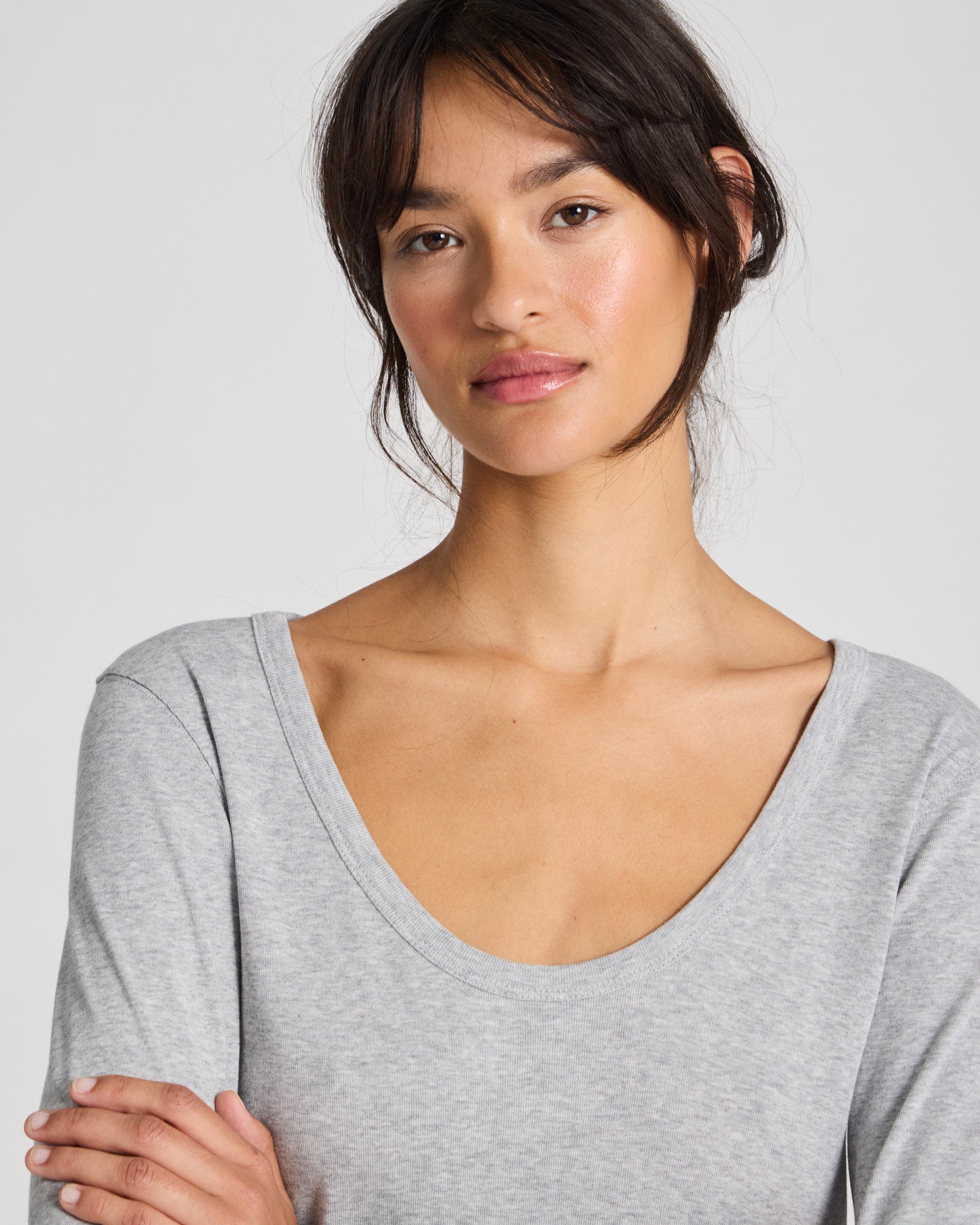 GAI+LISVA Ivy Cotton 1x1 RIB L/S Tee GOTS 243975 Top 100 White