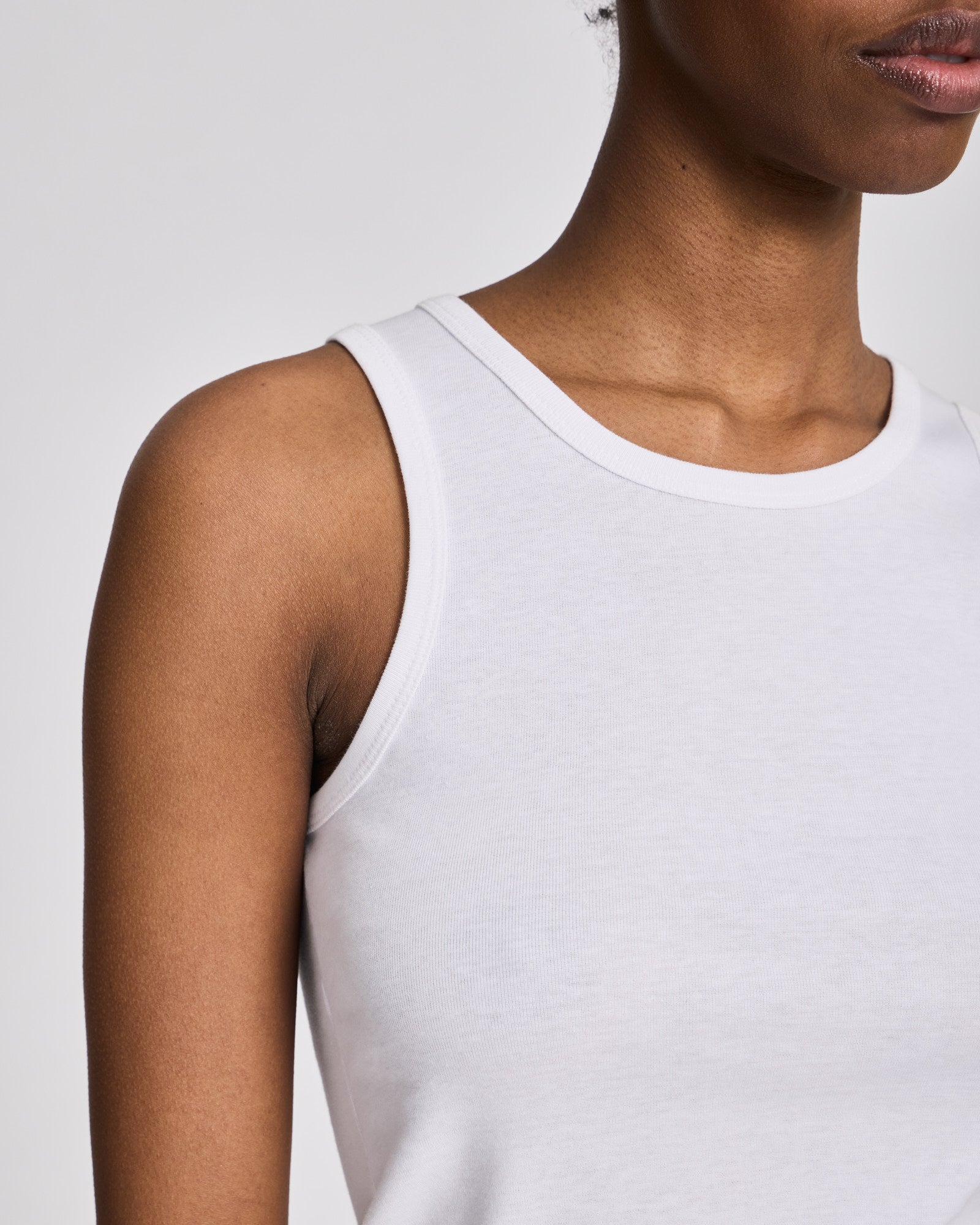 GAI+LISVA Alberte Cotton 1x1 RIB Top Tops & T-shirts 100 White