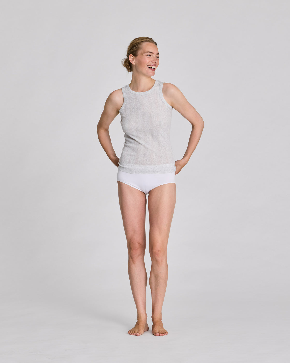 GAI+LISVA Alberte Cotton Top Tops & T-shirts 601 Light Grey Melange