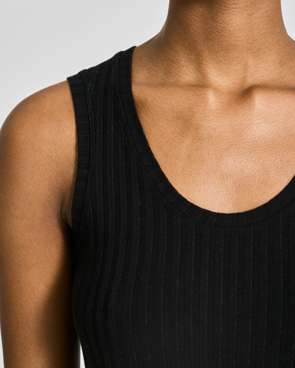 GAI+LISVA Anastasia S´less Rib Top Tops & T-shirts 652 Stretch Limo Black