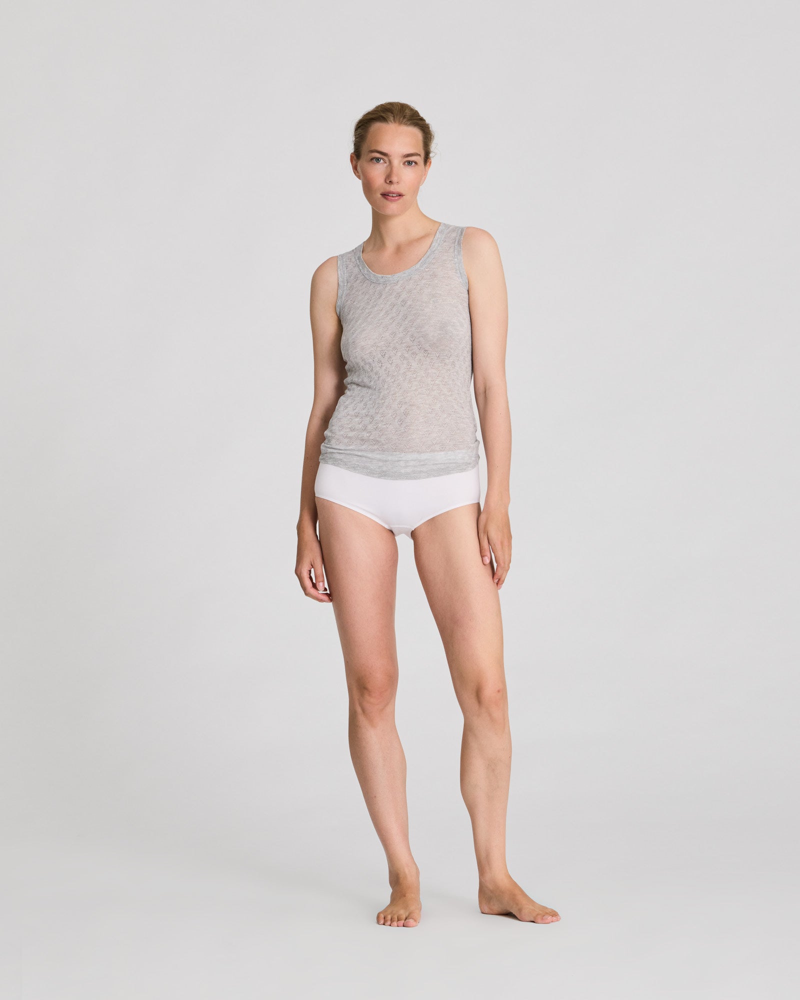 GAI+LISVA Anastasia S´less Silk Top Tops & T-shirts 601 Light Grey Melange