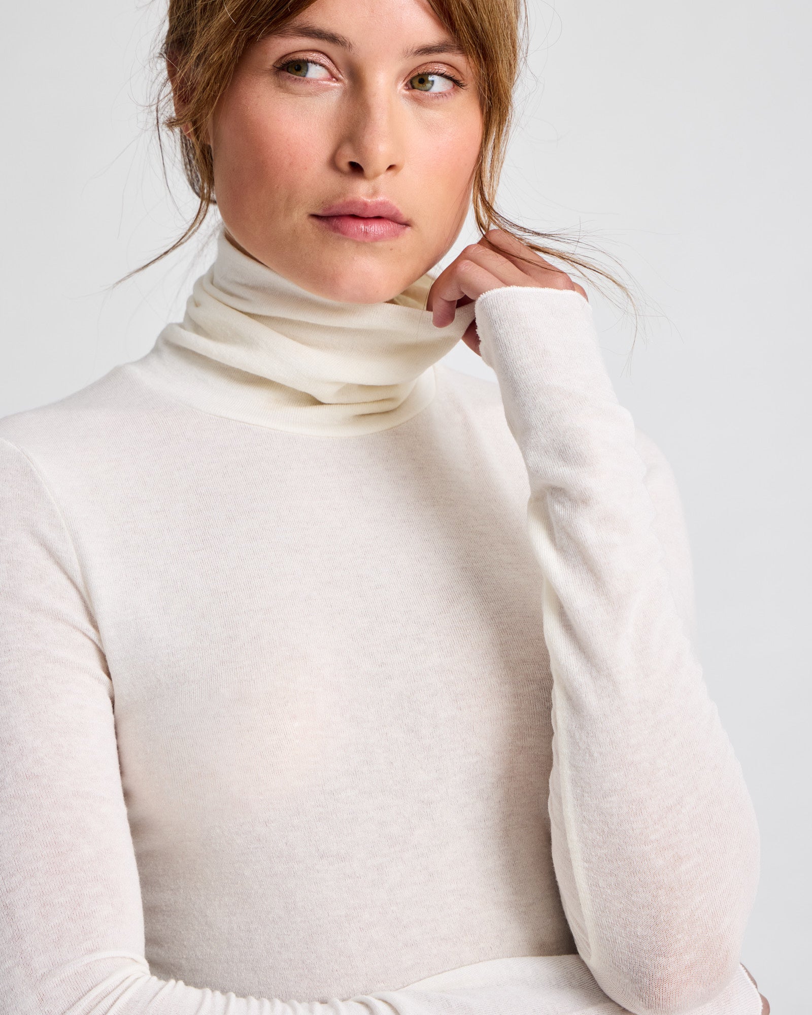 GAI+LISVA Anna Wool Turtleneck Top 150 Off White