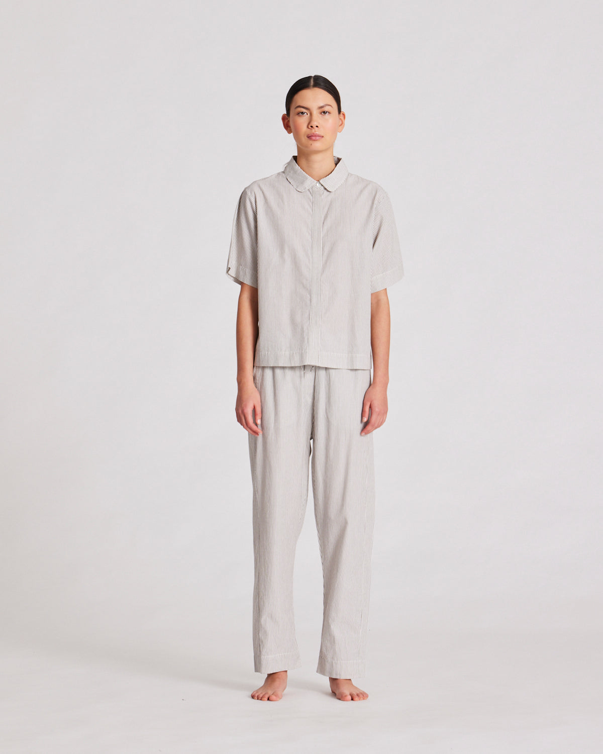 GAI+LISVA Astrid Pant Poplin Pants & Shorts 126 Mulch White Stripe