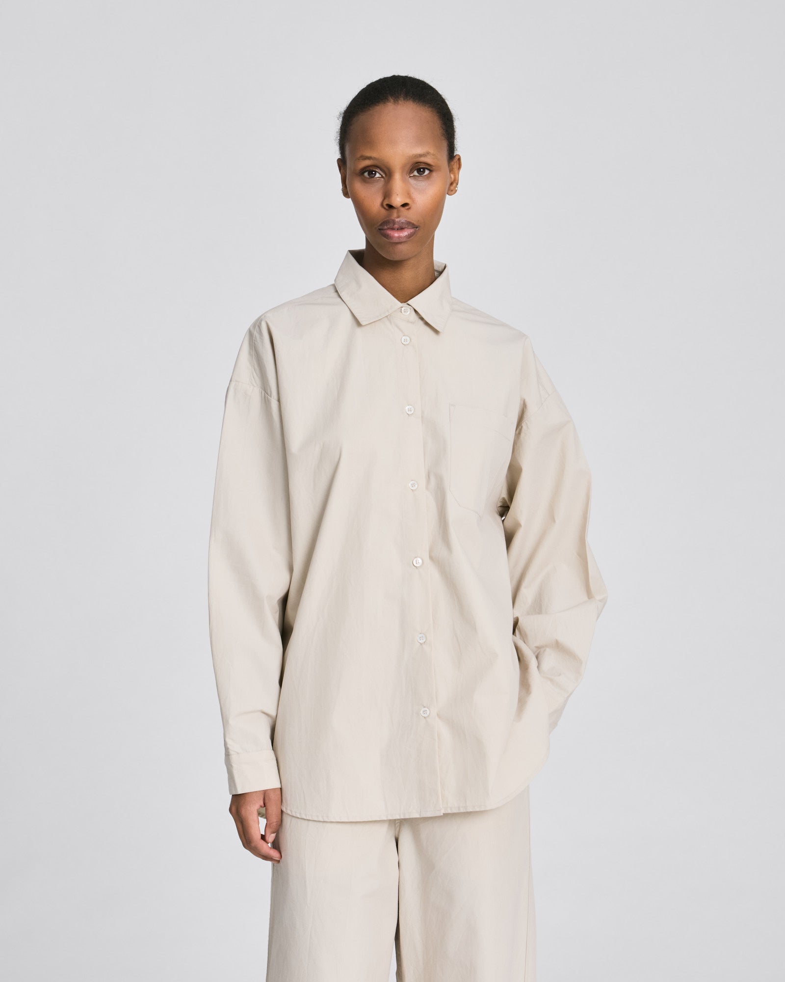 Astrid Shirt Poplin Gots 243975 - Ancient Grey