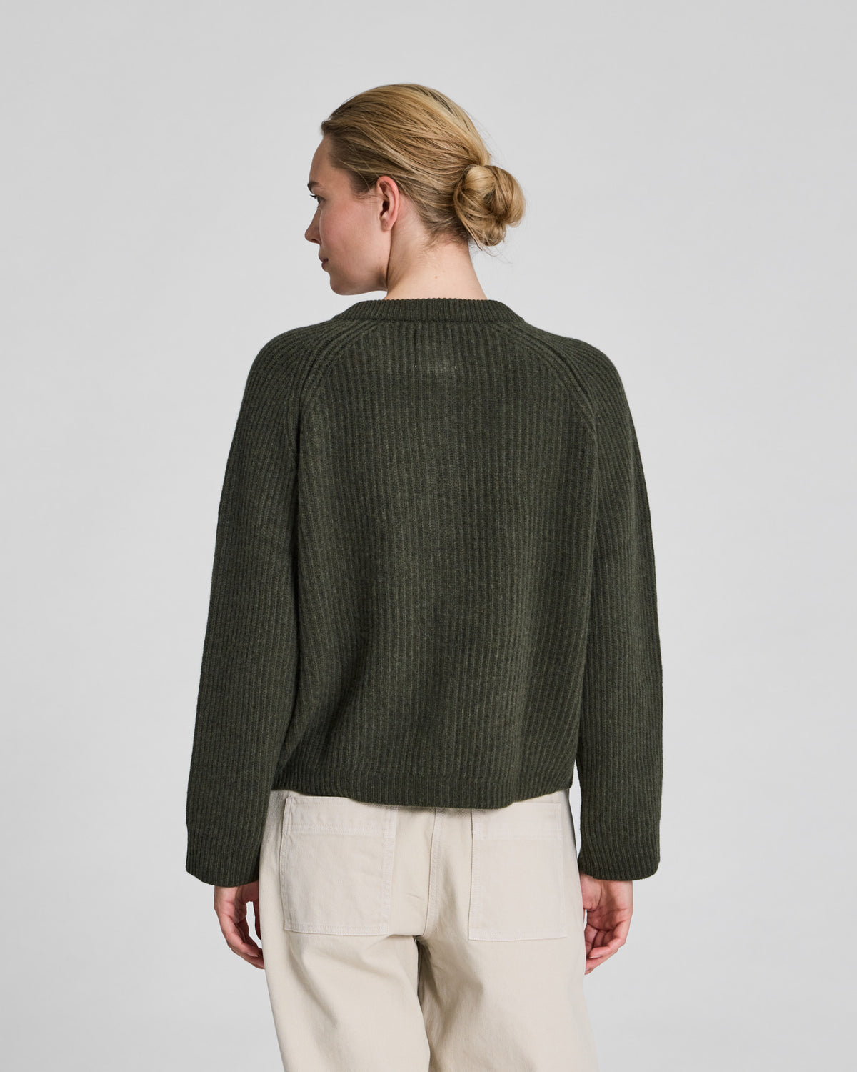 GAI+LISVA Augusta L/S Cardigan Lambswool Knit Lambswool l Knitwear 170 Olive Night Melangé