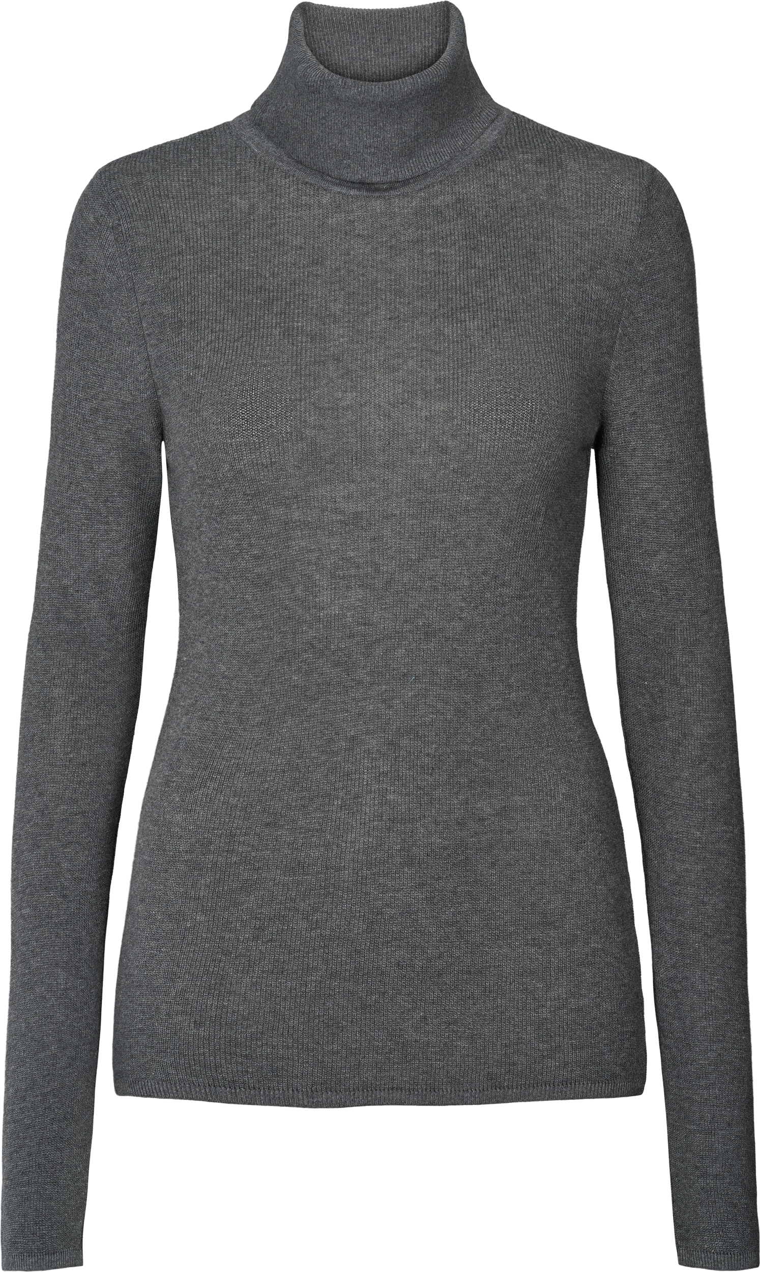 GAI+LISVA Cathrine L/S Knit Turtelneck GOTS 243975 Knit 605 Dark Grey Melangè