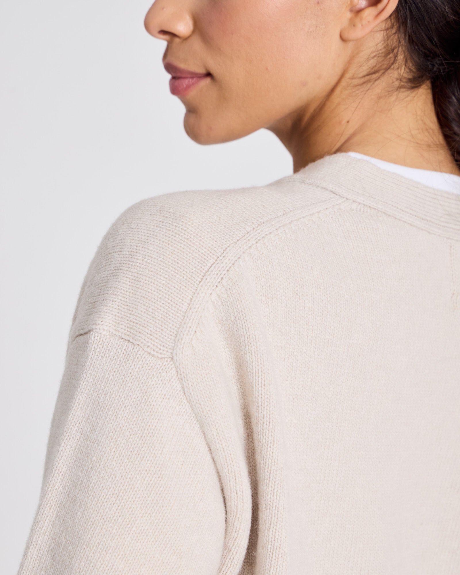 GAI+LISVA Edith Lambswool Cardigan GOTS 243975 Knit 826 Island Fossil