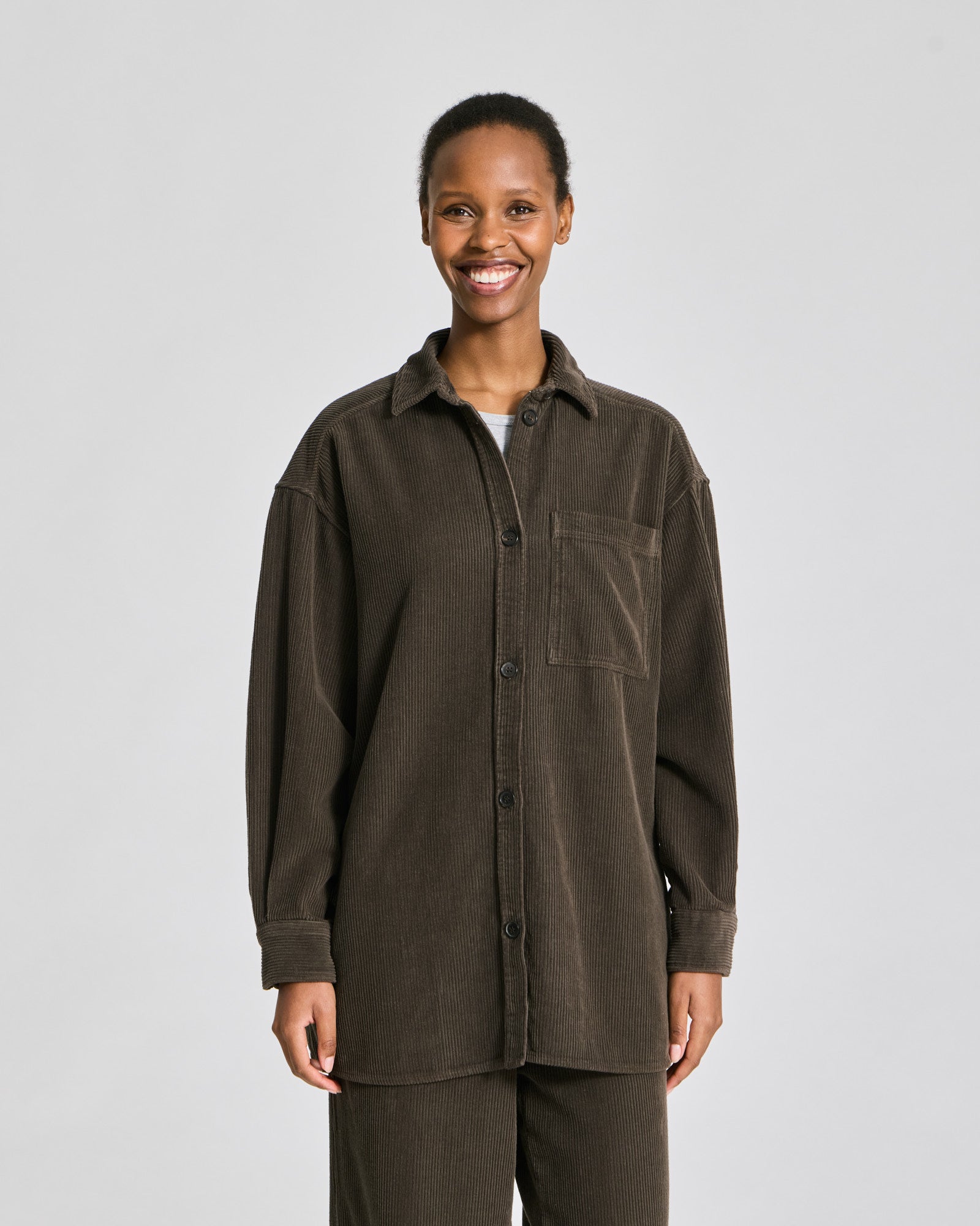 GAI+LISVA Else L/S Cotton Corduroy Shirt Shirts & Blouses 651 Black Olive