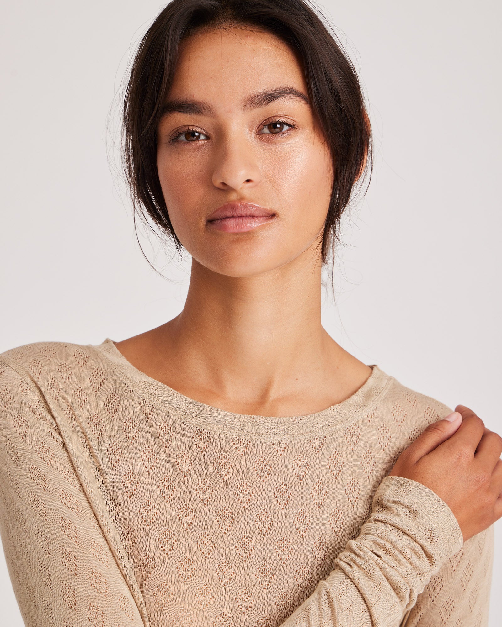 GAI+LISVA Fermi Silk Top Tops & T-shirts 735 Chinchilla