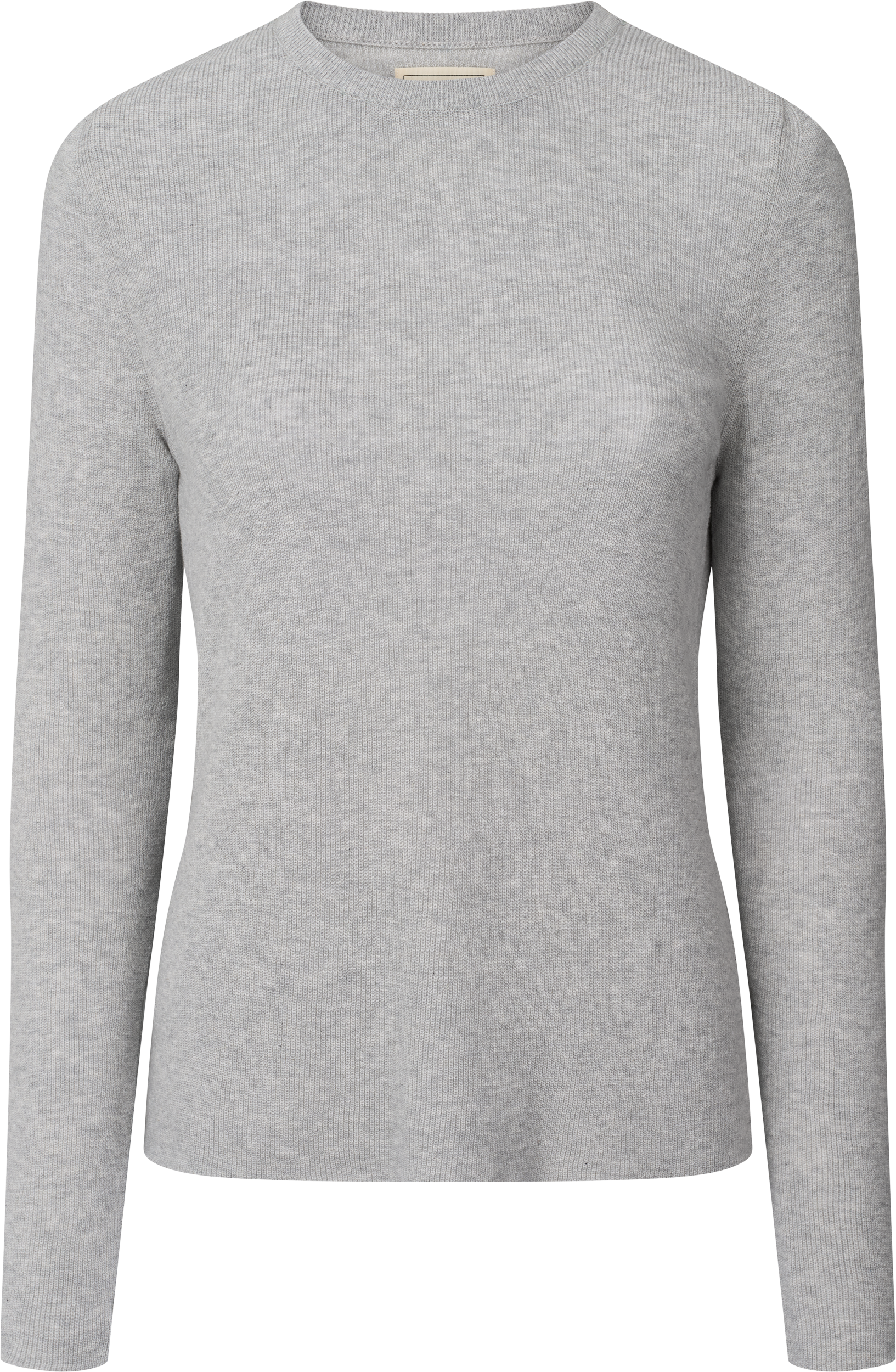 GAI+LISVA Freja L/S Cotton Rib Top GOTS Knitwear 601 Light Grey Melange