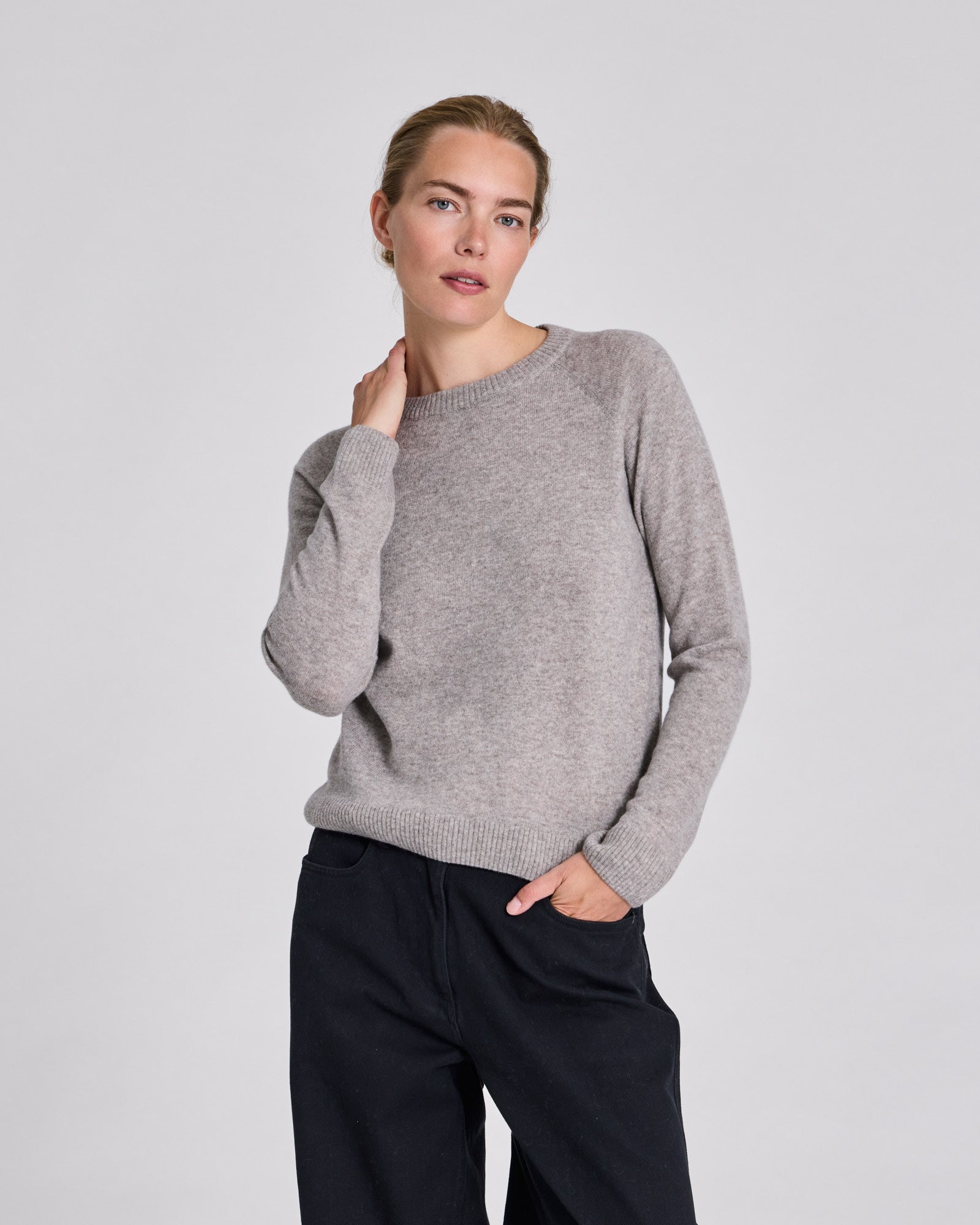GAI+LISVA Gertrud L/S Pullover Lambswool Knit Lambswool l Knitwear 173 Stone Grey Melangé