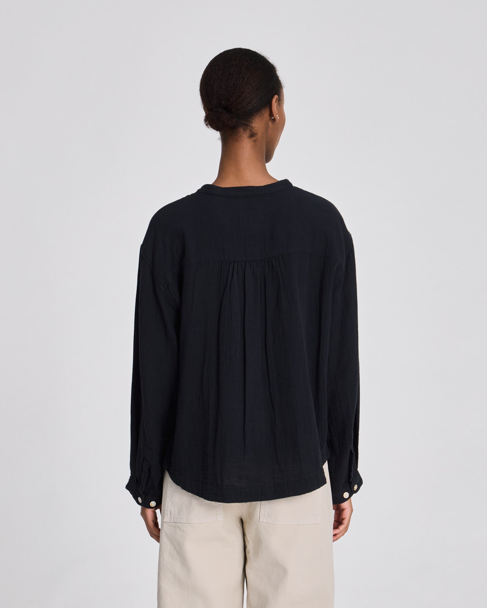 GAI+LISVA Gunhild L/S Double Cloth Shirt GOTS Shirts & Blouses 650 Black