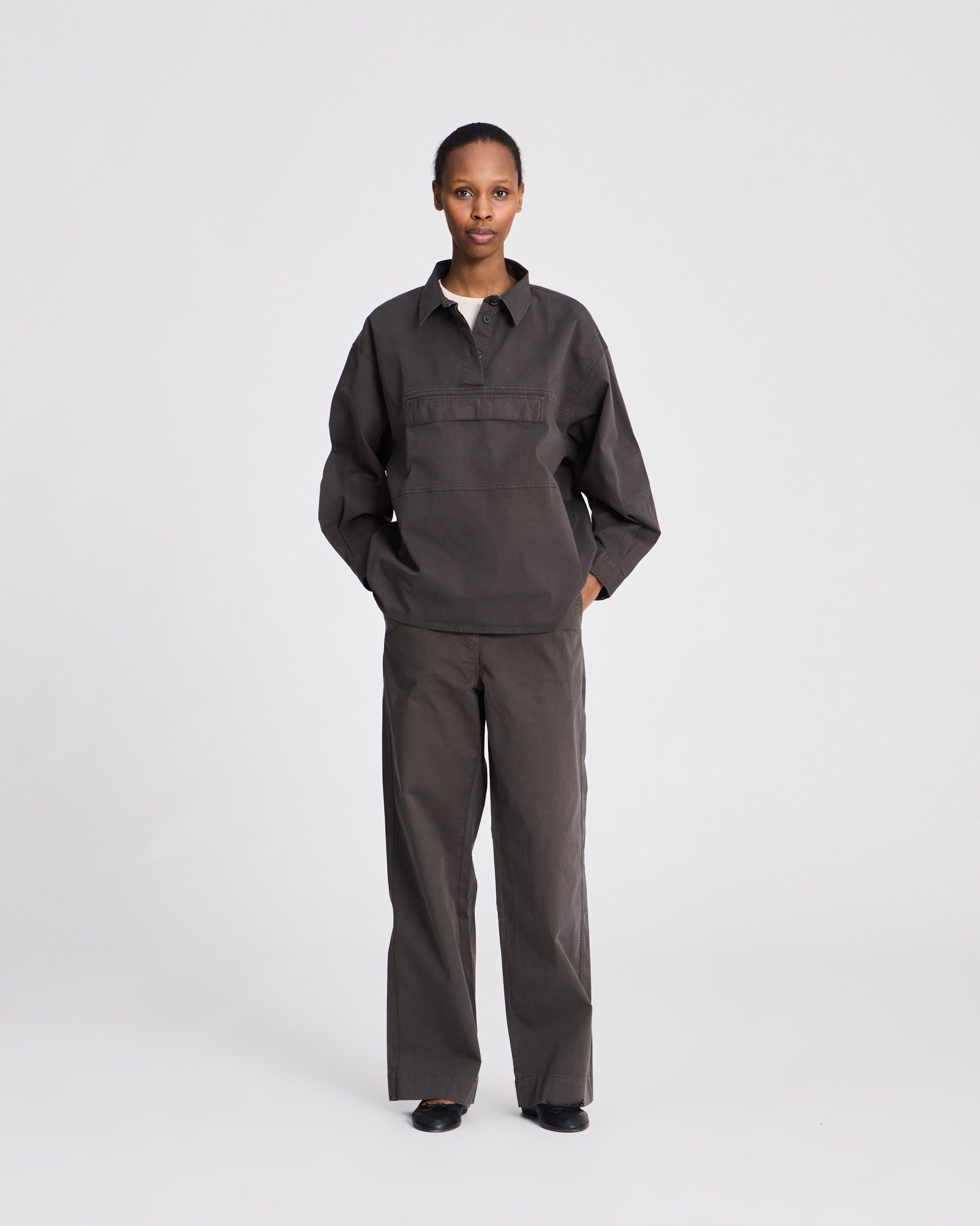 GAI+LISVA Ingrid Stretched Twill Anorak Outerwear 750 Black Ink