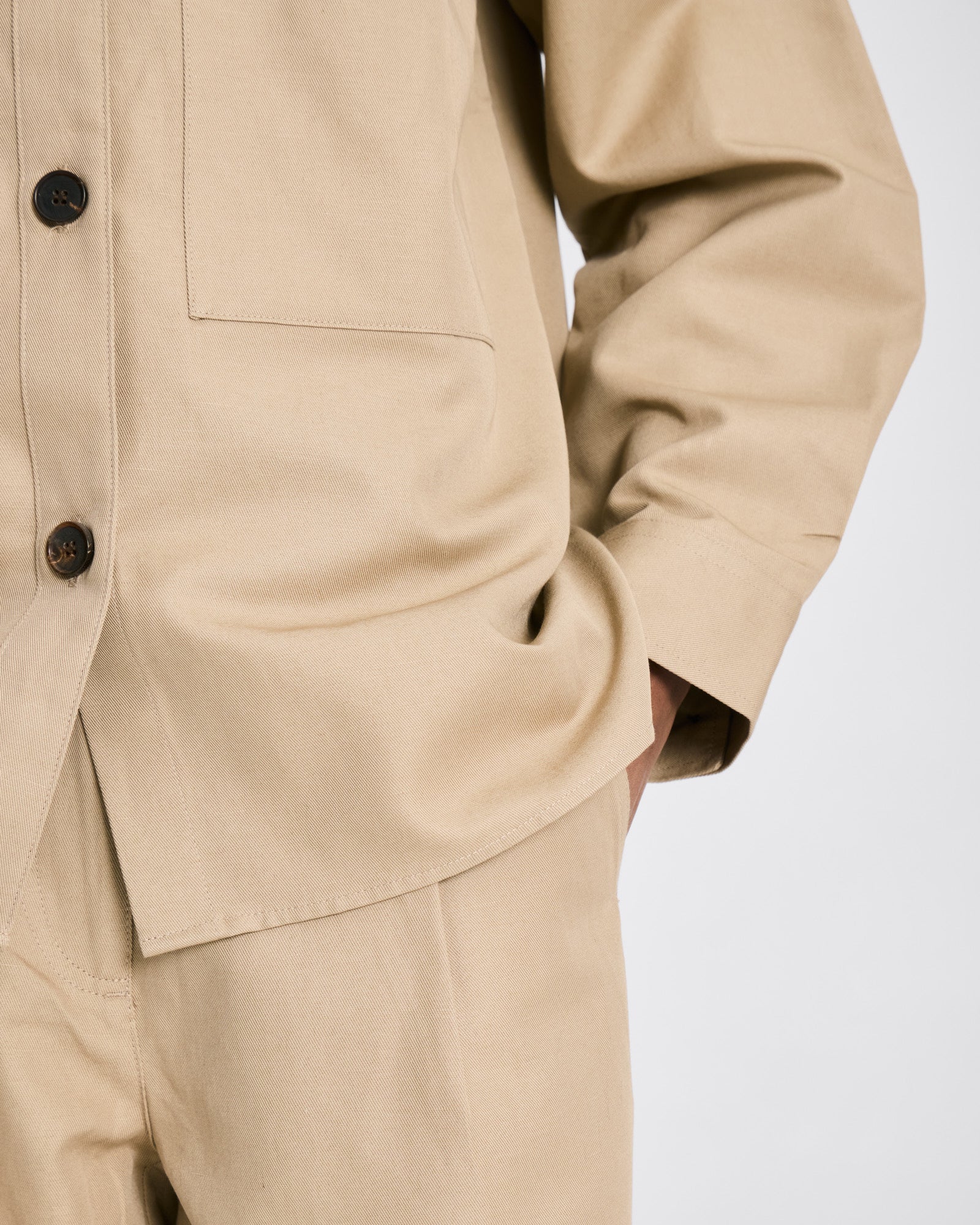 GAI+LISVA Jannie Cotton/Linen Twill Shirt Shirts & Blouses 735 Chinchilla