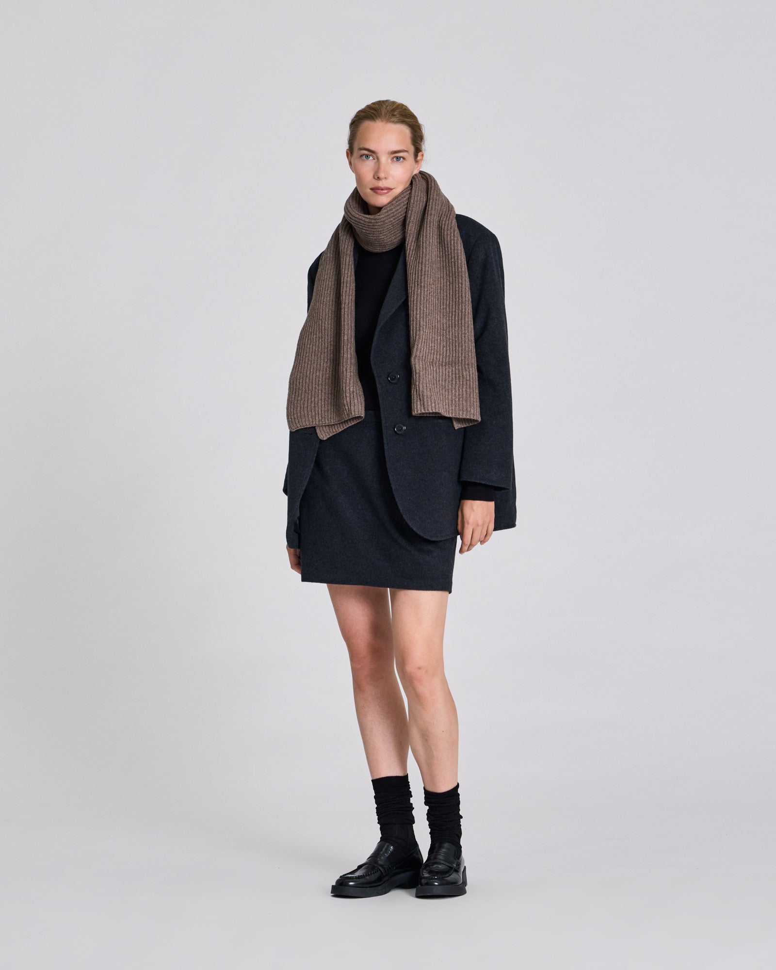 GAI+LISVA Klarisa Lambswool Scarf Lambswool l Knitwear 756 Mole Melangé