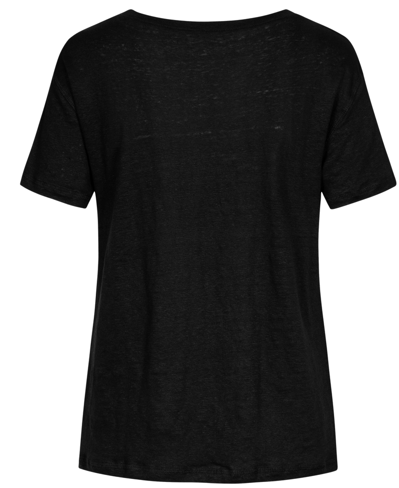 GAI+LISVA Liv Linen Tee shirt Top 650 Black