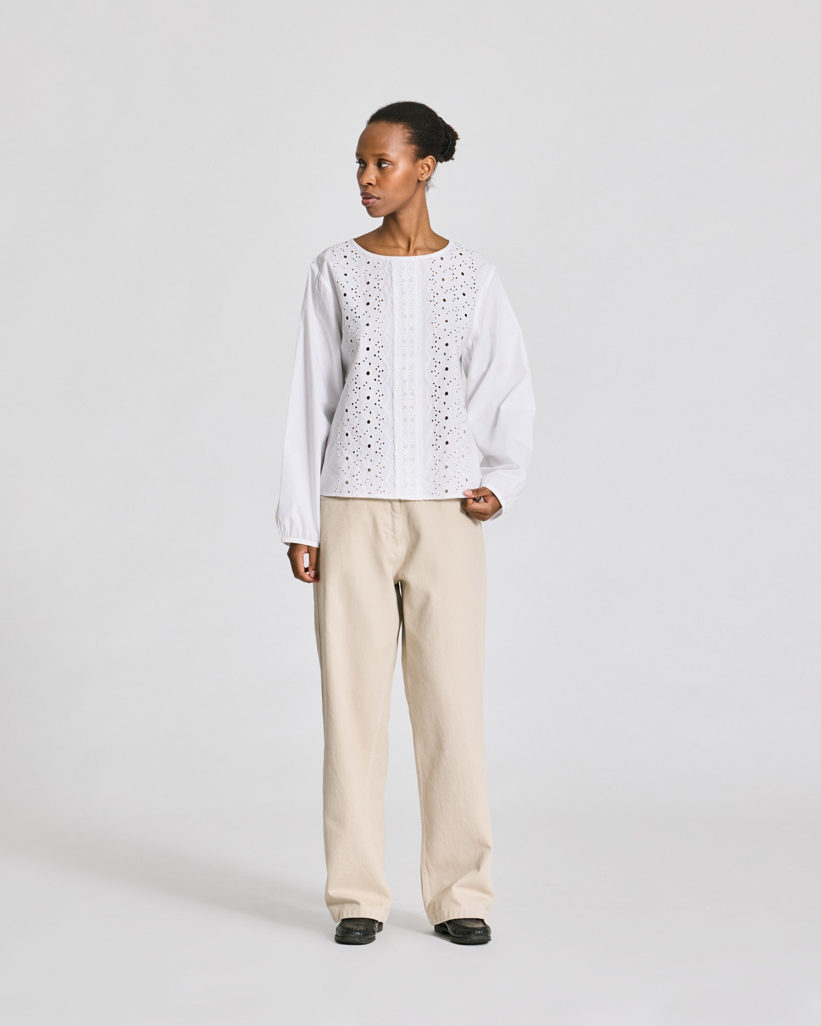 GAI+LISVA Louisa L/S Cotton Poplin Shirt Shirts & Blouses 100 White