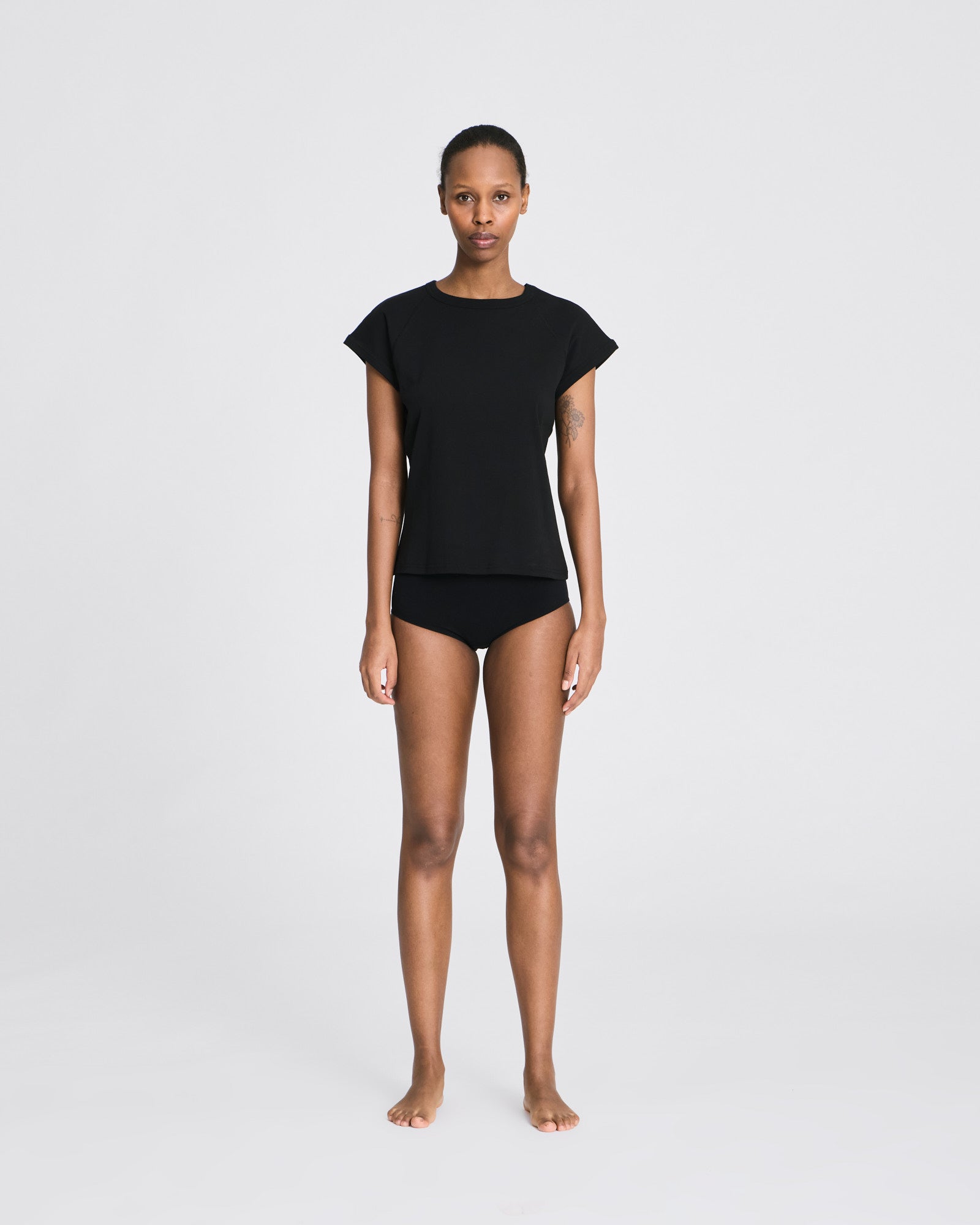 GAI+LISVA Malou S/S Cotton 1x1 Rib Tee GOTS Tops & T-shirts 650 Black