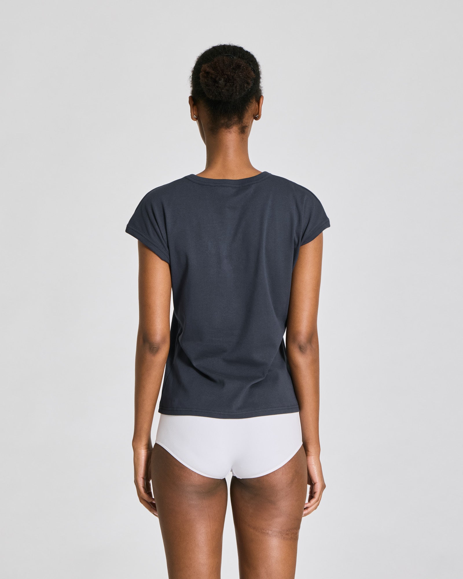 GAI+LISVA Malou S/S Cotton 1x1 Rib Tee GOTS Tops & T-shirts 973 Polar Night