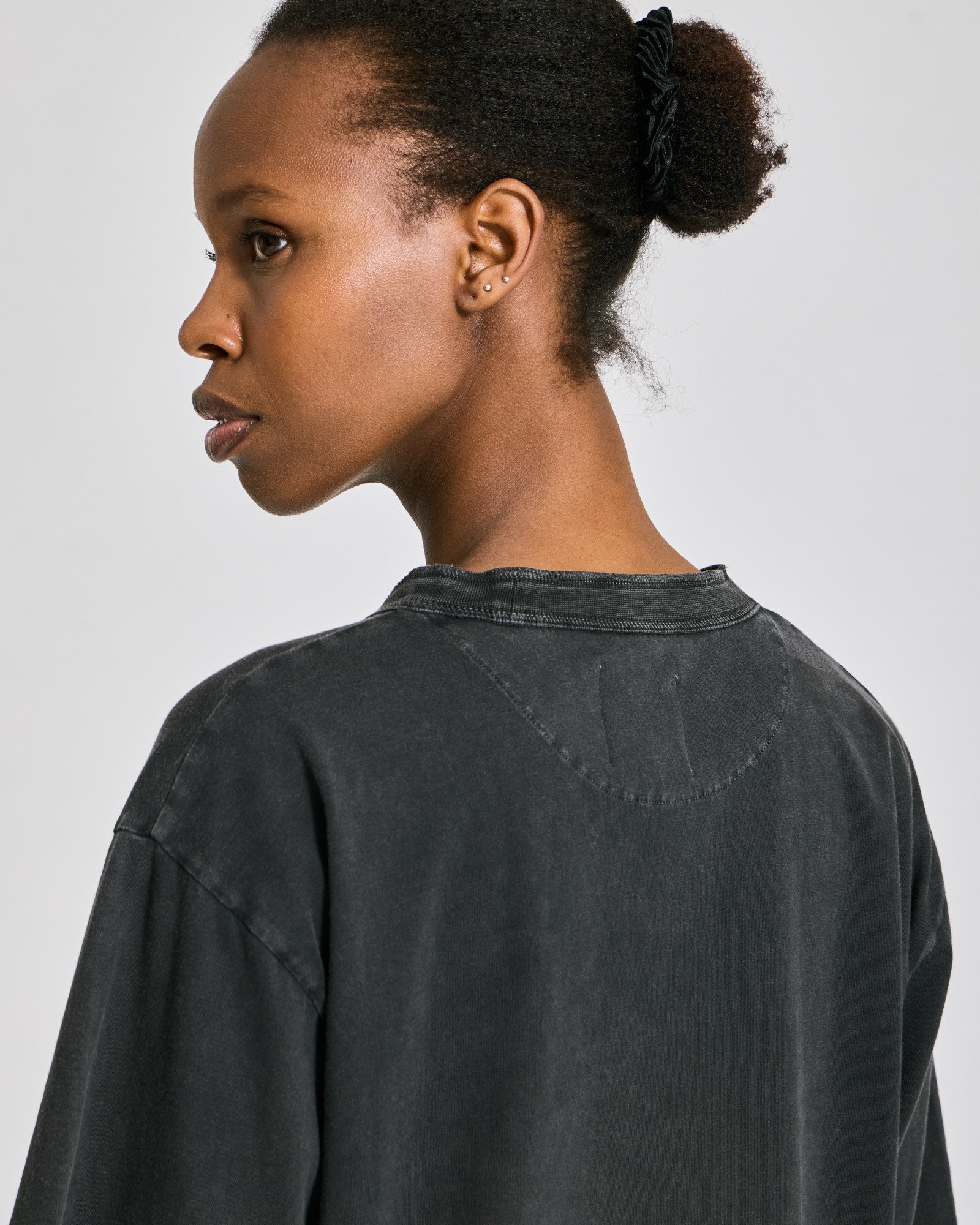 GAI+LISVA Maya Cotton Jersey Tee Vintage Look Tops & T-shirts 765 Dark Grey Acid Wash