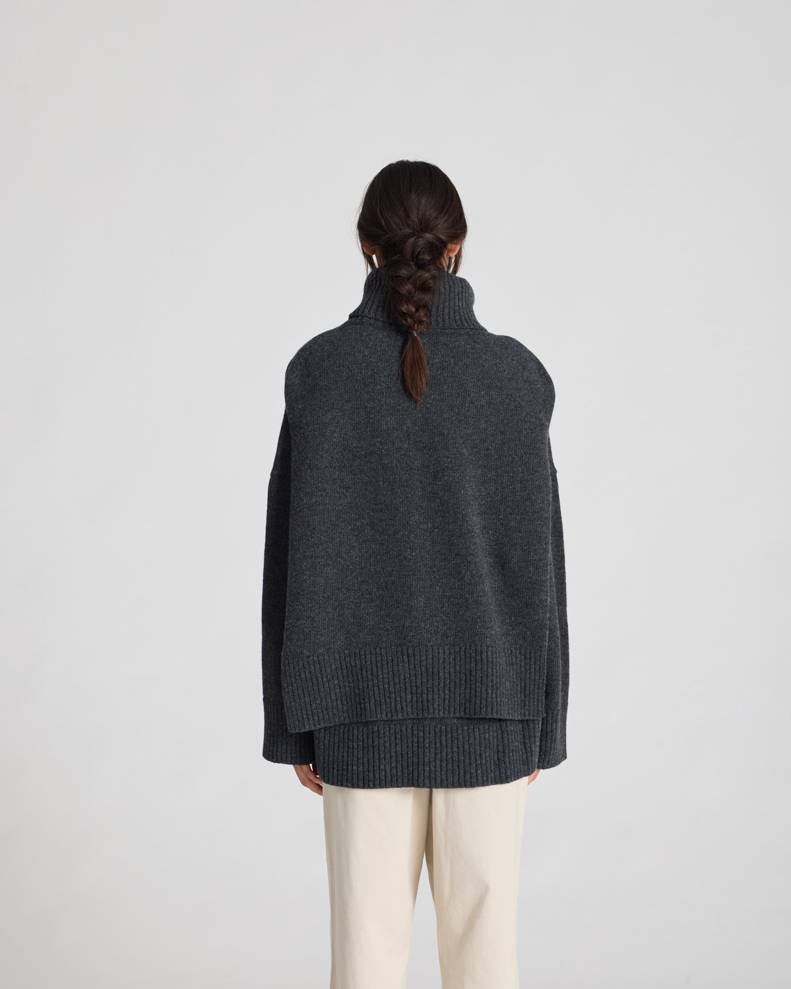 GAI+LISVA Michelle Neck Piece Knit 605 Dark Grey Melangè