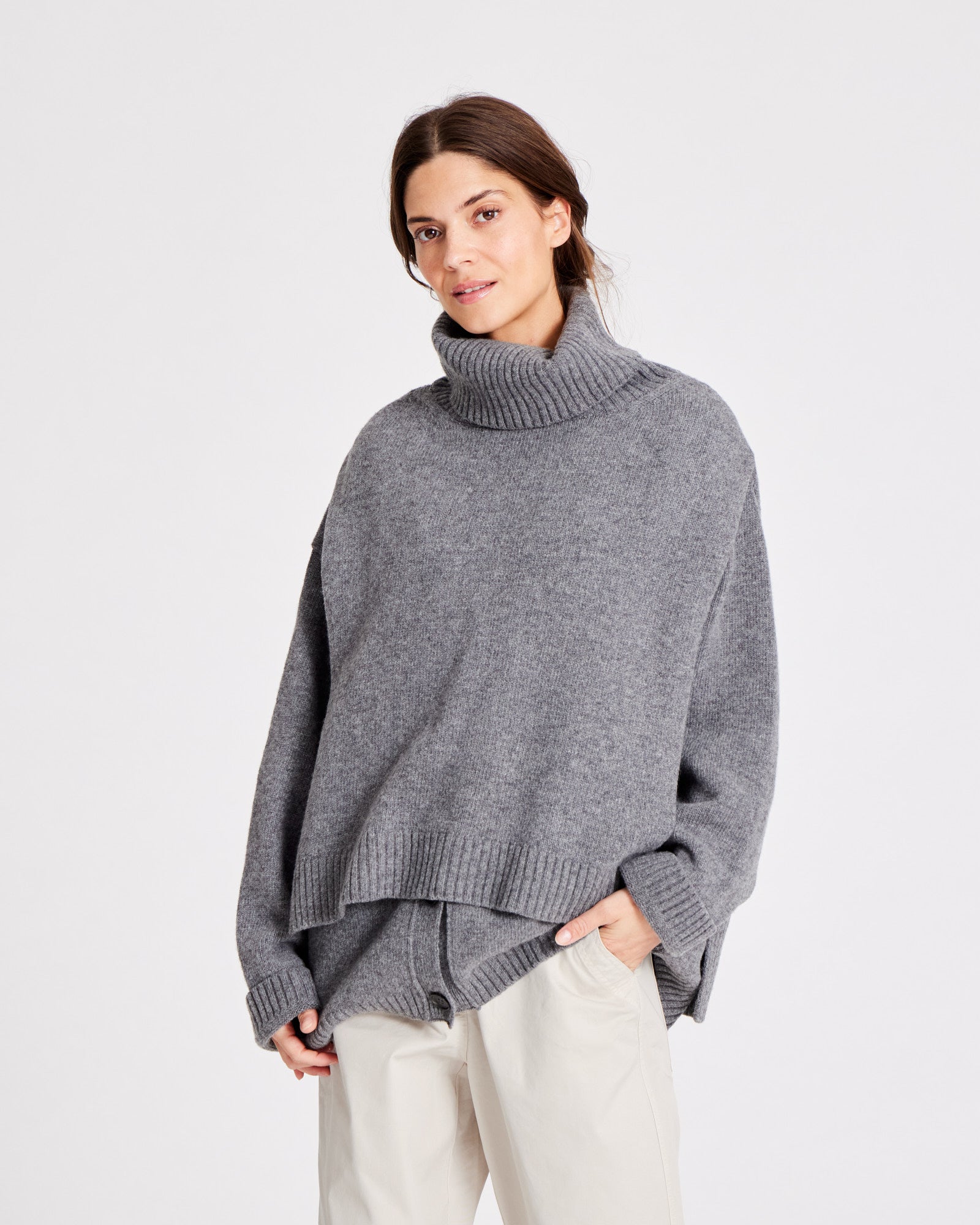 GAI+LISVA Michelle Neck Piece Knit 631 Grafitti Grey Melangé