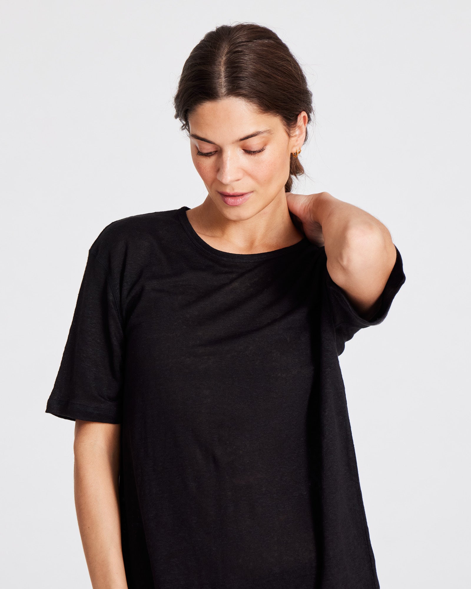 GAI+LISVA Nynne Linen Tee shirt Top 650 Black