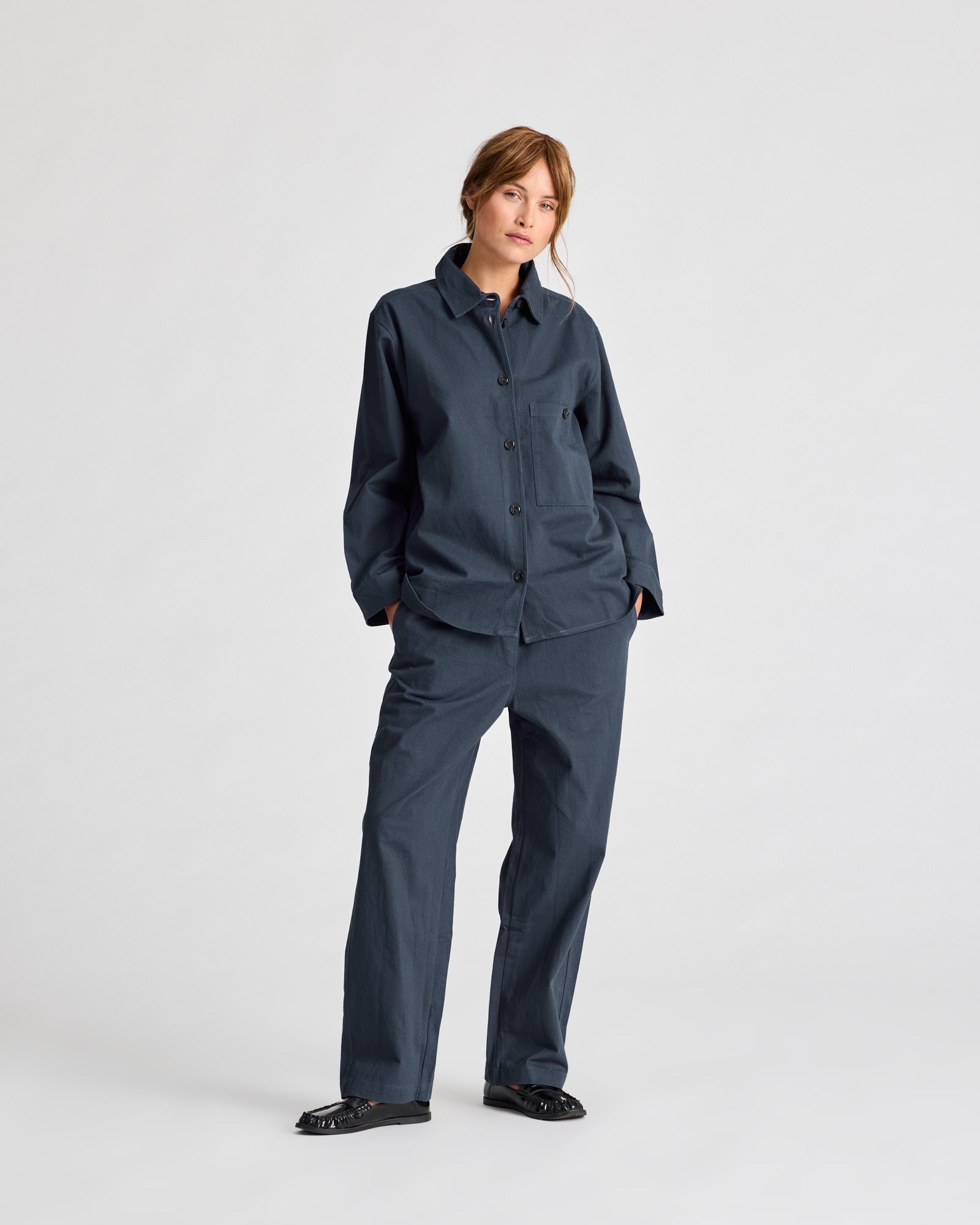 GAI+LISVA Sussie Twill Shirt GOTS 243975 Shirt 472 Denim Blue