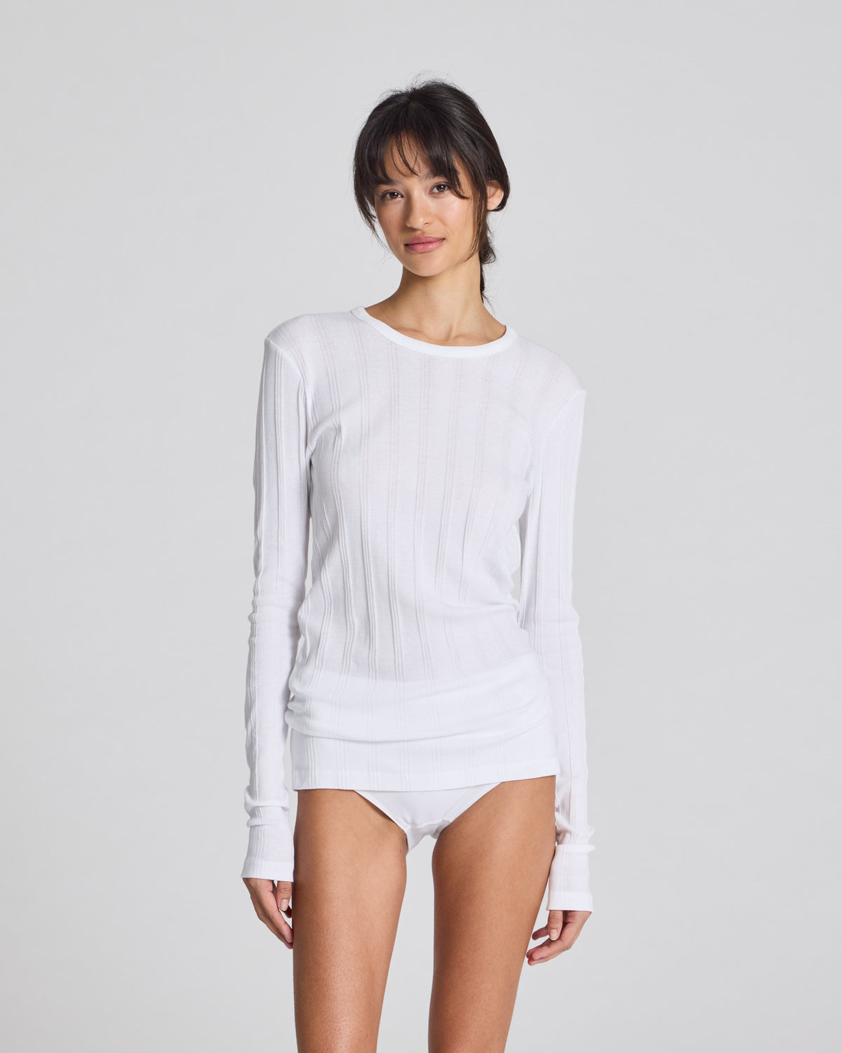 Thyra L/S Cotton Top - White