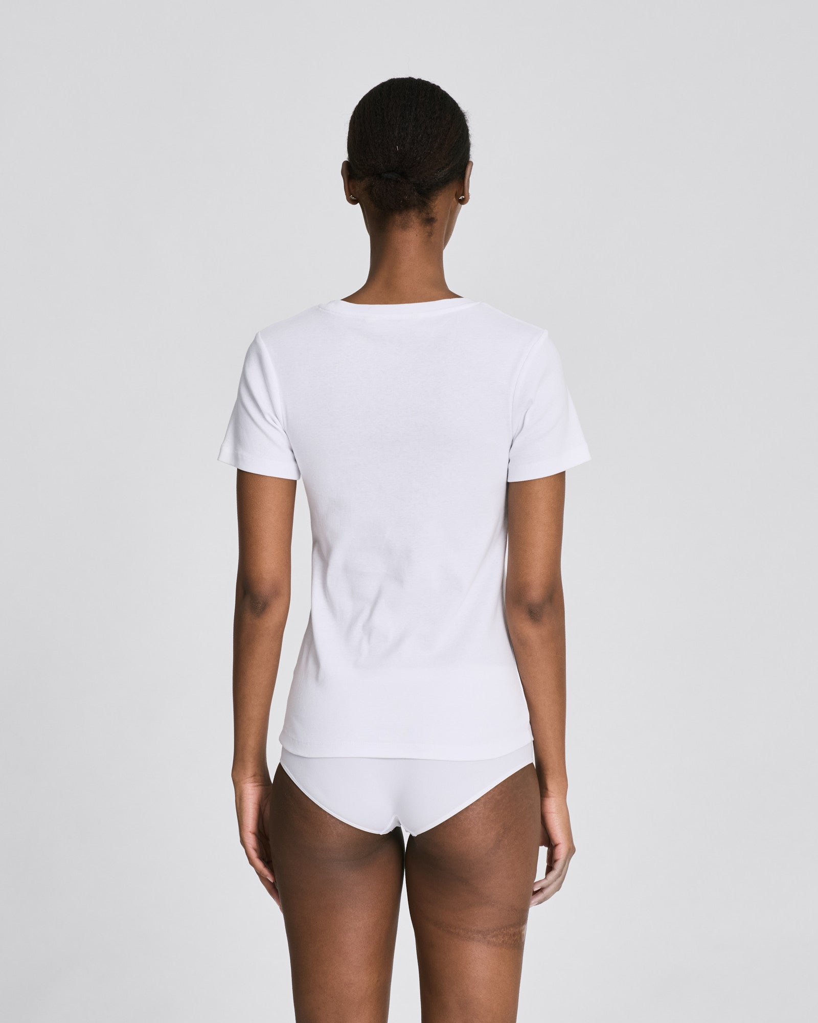 GAI+LISVA Trille Cotton Top 1x1 Rib Tee GOTS Tops & T-shirts 100 White