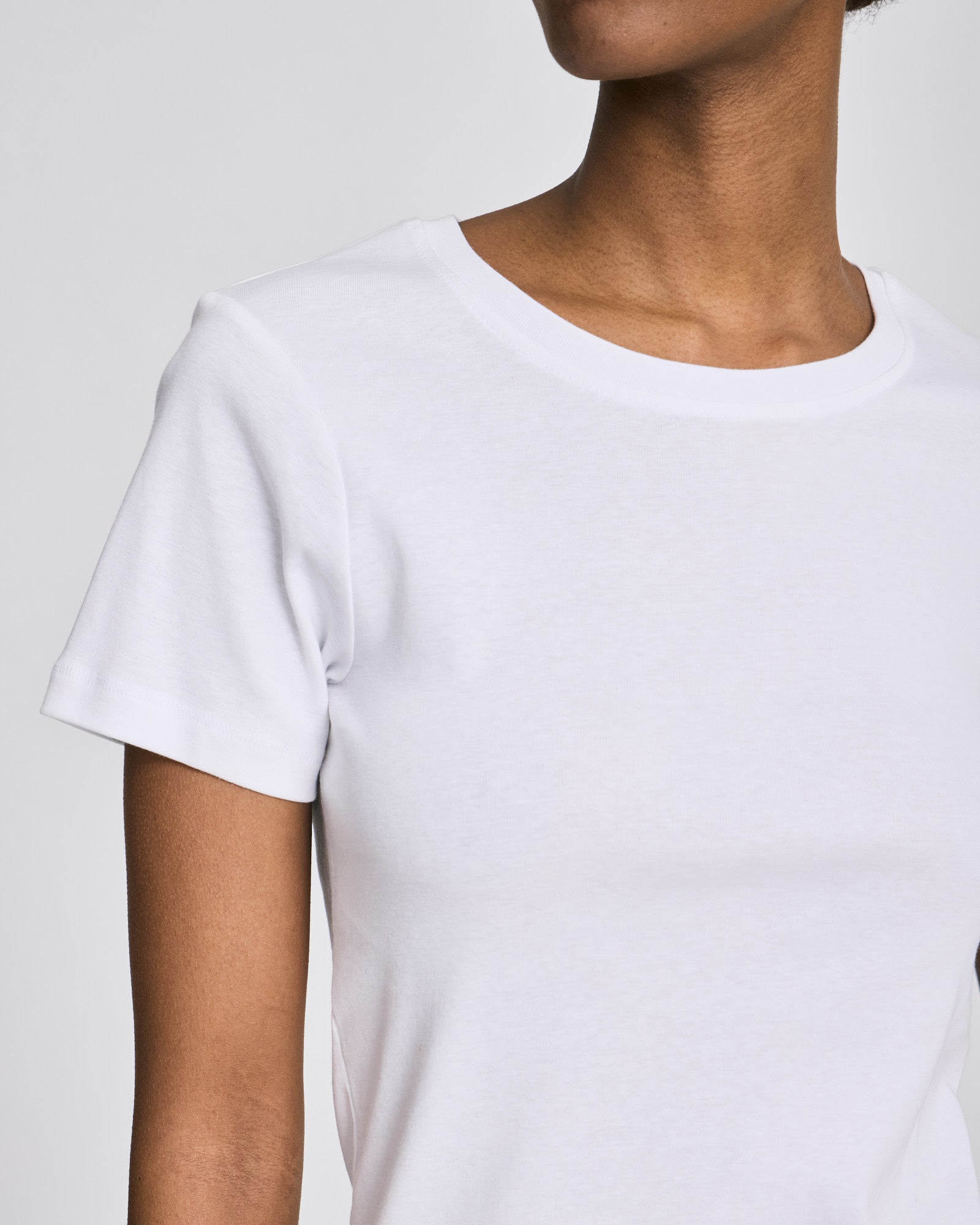 GAI+LISVA Trille Cotton Top 1x1 Rib Tee GOTS Tops & T-shirts 100 White