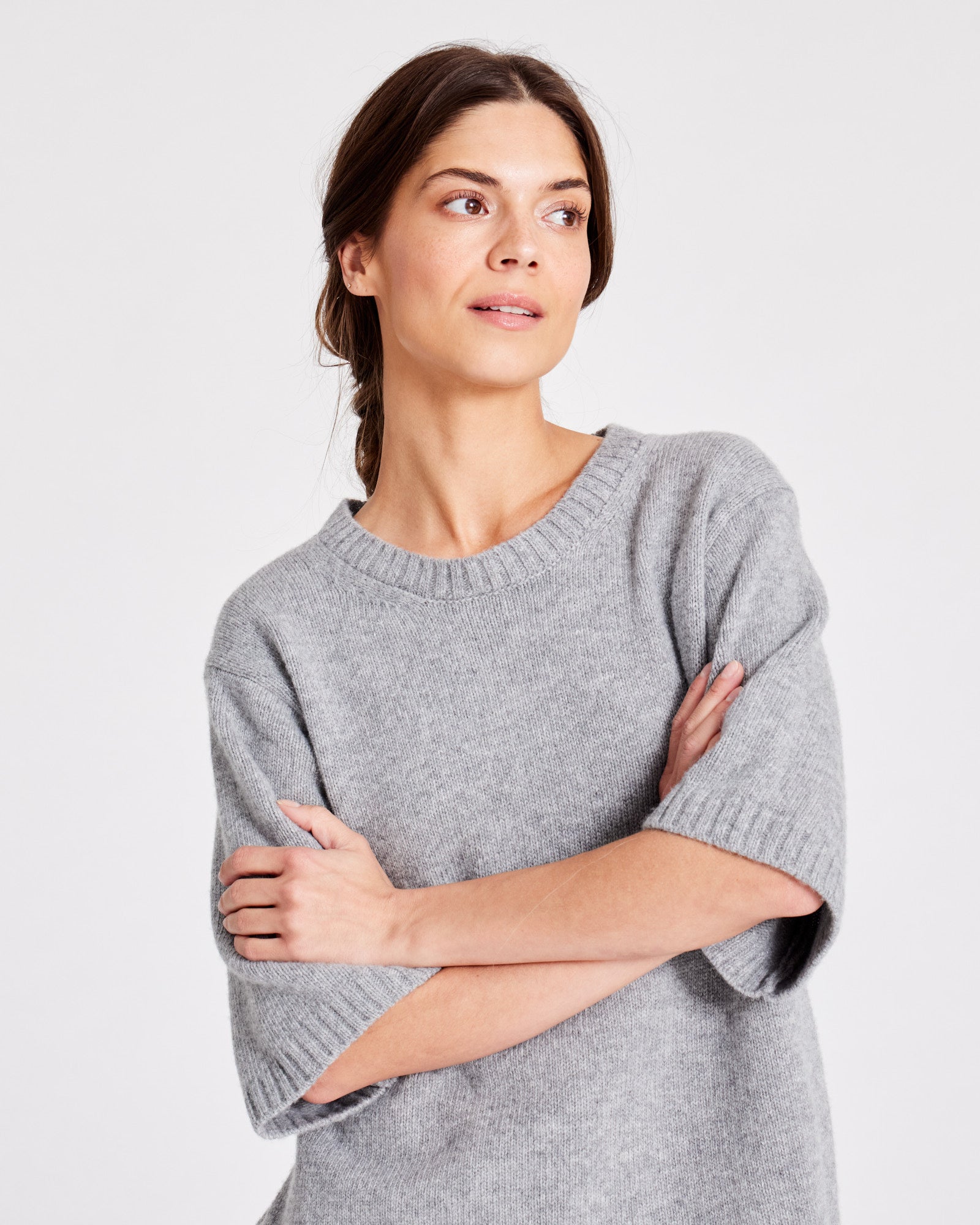 GAI+LISVA Tulle Lambswool Jumper GOTS 243975 Knit 602 Grey Melange