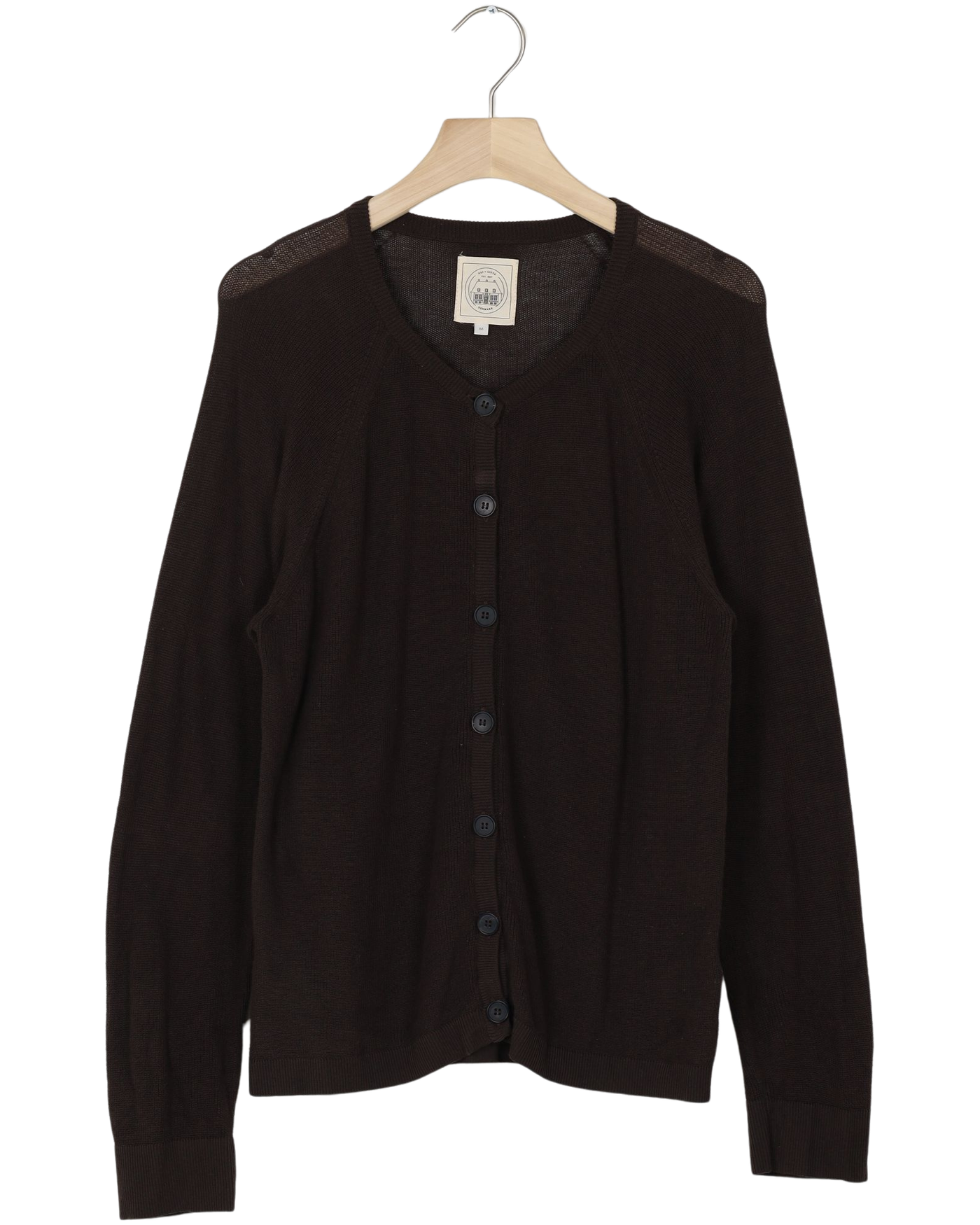 Secondhand Ella L/S Cotton Rib Cardigan GOTS - Mulch