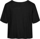 GAI+LISVA Ivalo Linen Tee Shirt Top 650 Black