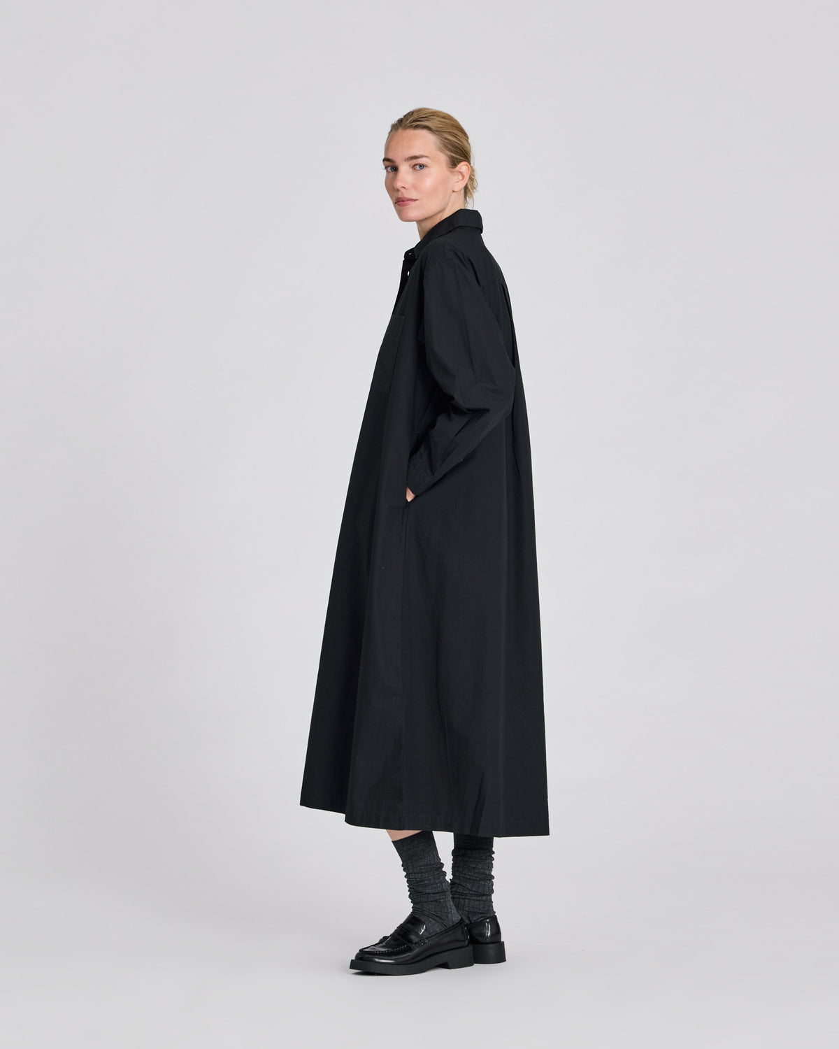 GAI+LISVA Alba Poplin Shirt Dress Dresses & Skirts 652 Stretch Limo Black
