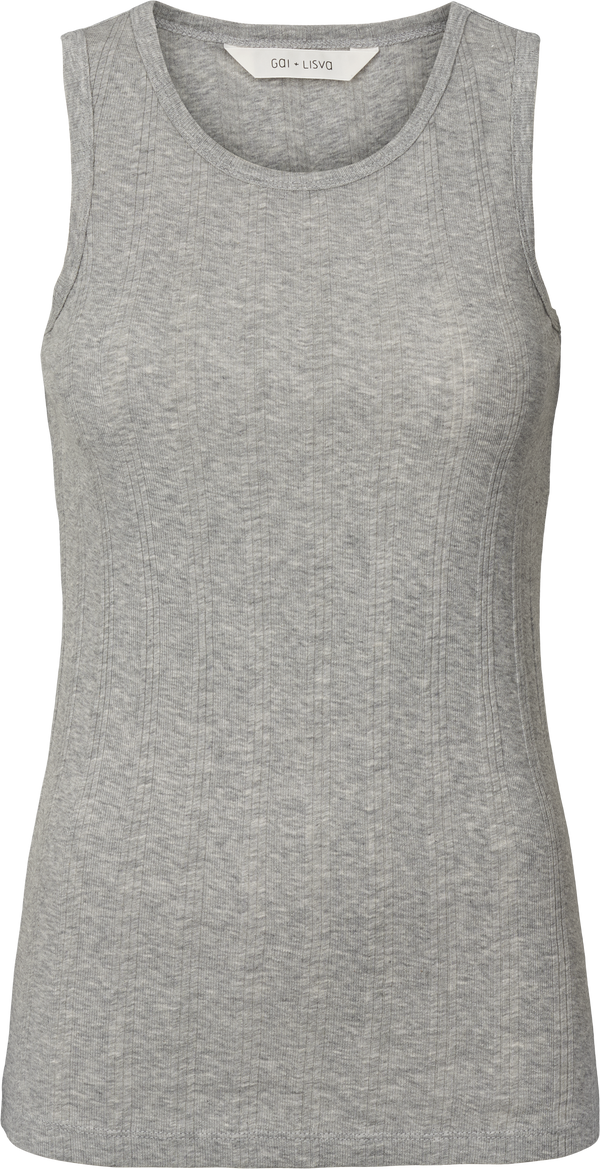 GAI+LISVA Alberte Cotton Top GOTS Top 601 Light Grey Melange