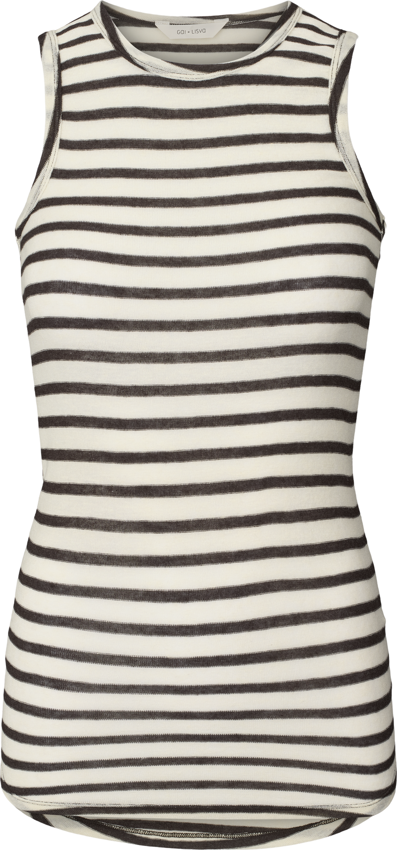 GAI+LISVA Alberte Wool Top Top 196 Reverse Dark Grey Stripe