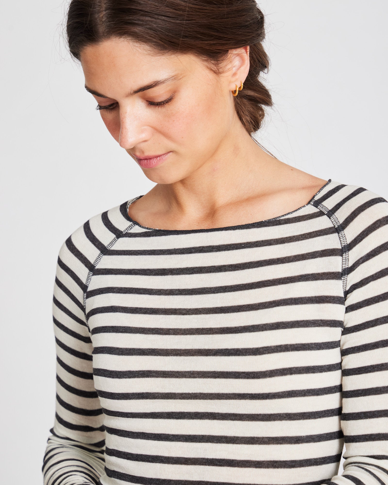 GAI+LISVA Amalie Sailor Wool Top Top 964 Ecru / Grafite Sailor Stripe