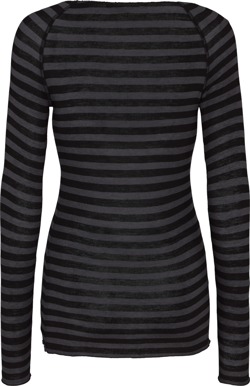 GAI+LISVA Amalie Stripe Wool Top Top 947 Dark Grey and Black Stripe