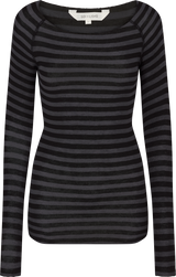 GAI+LISVA Amalie Stripe Wool Top Top 947 Dark Grey and Black Stripe