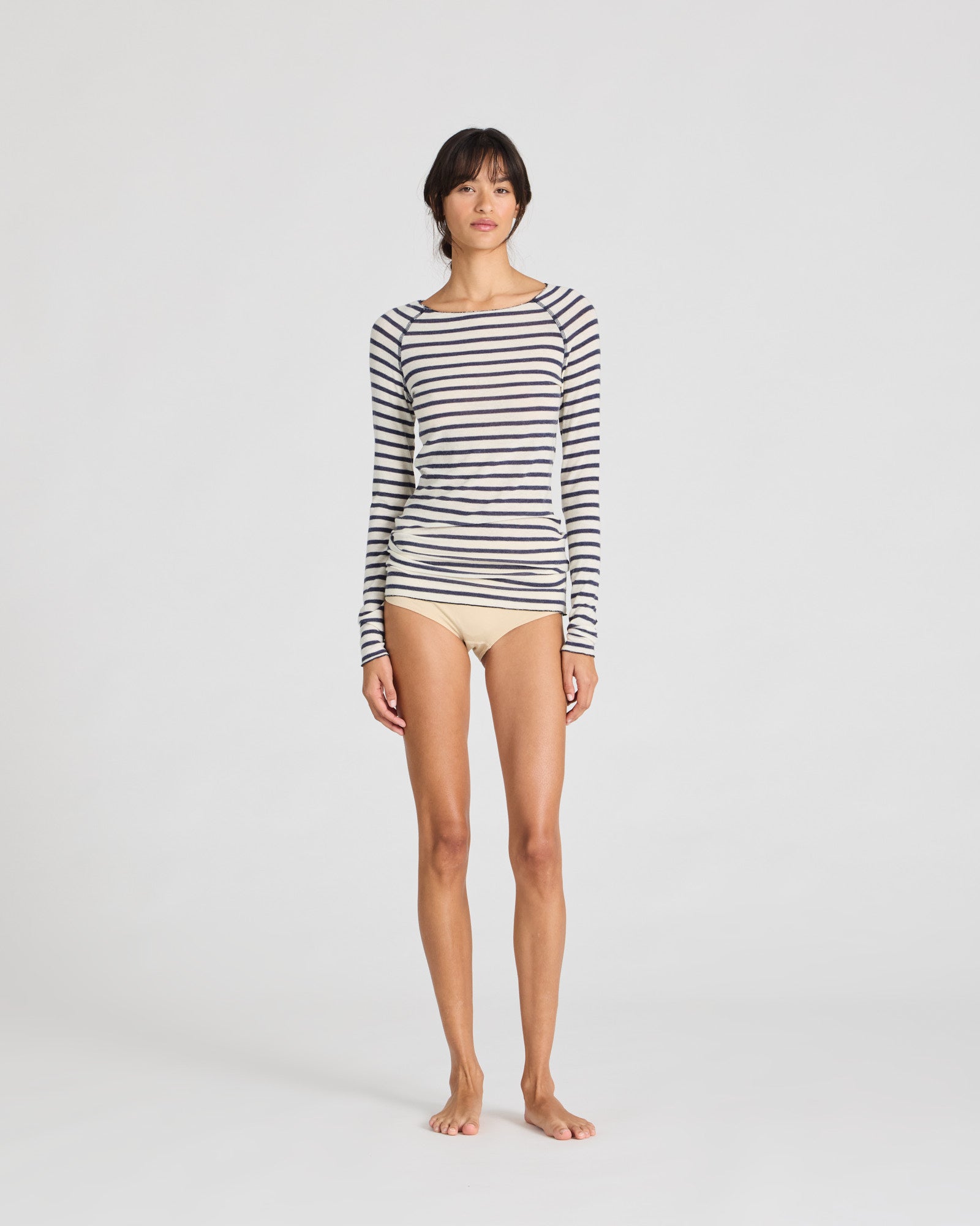 GAI+LISVA Amalie Wool Top Top 197 Reverse Denim Stripe