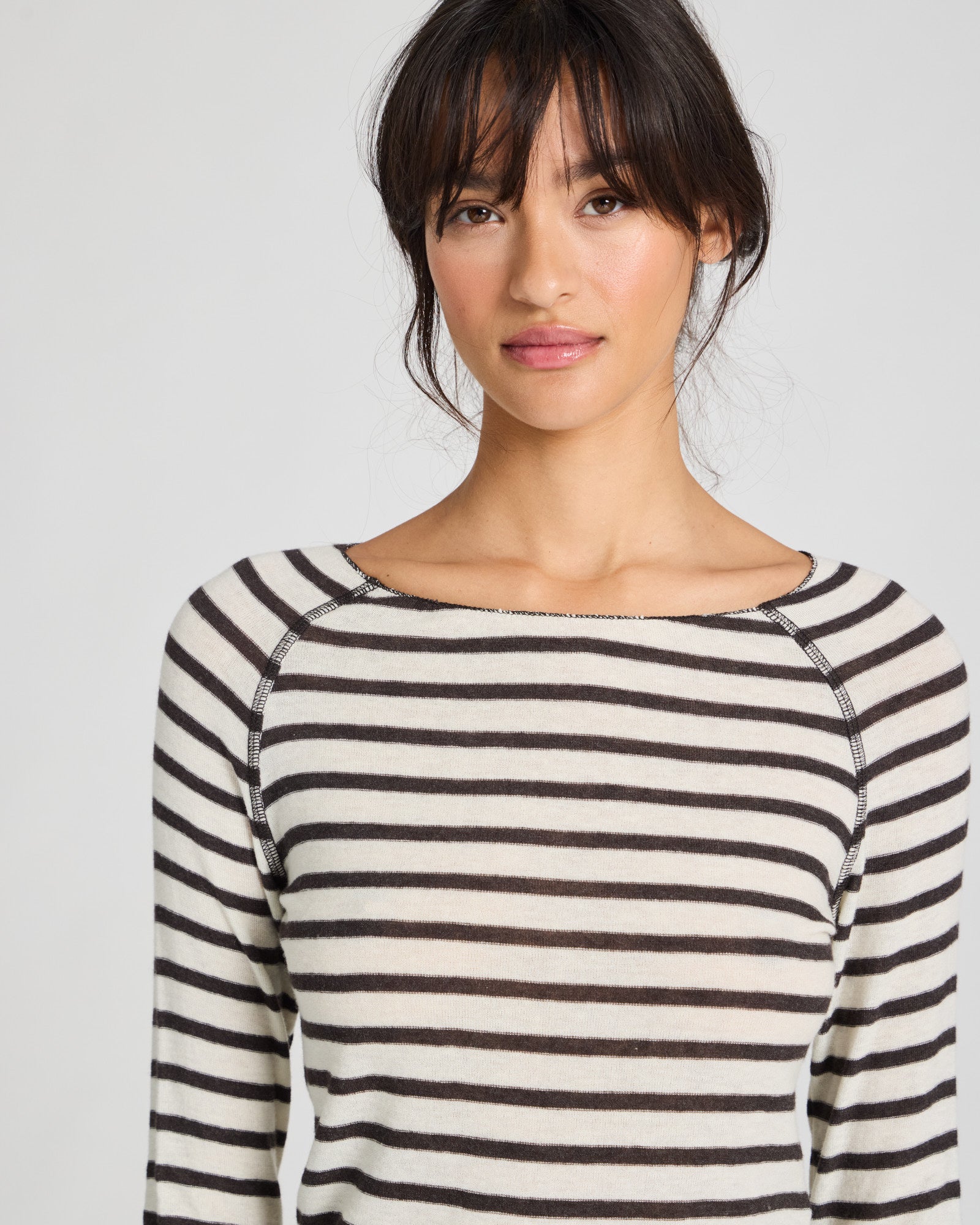 GAI+LISVA Amalie Wool Top Top 709 Reverse Dark Brown Stripe