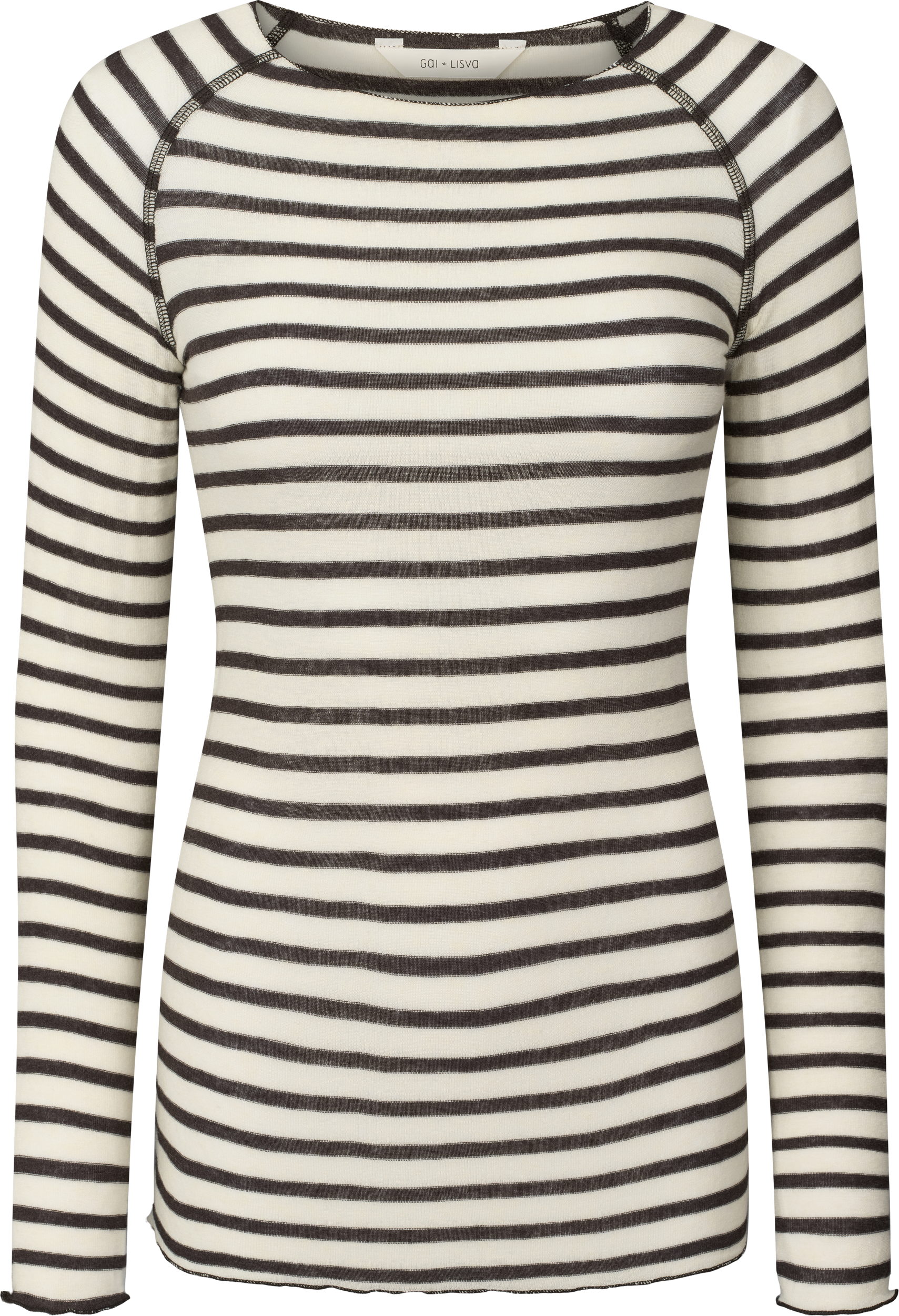 GAI+LISVA Amalie Wool Top Top 709 Reverse Dark Brown Stripe
