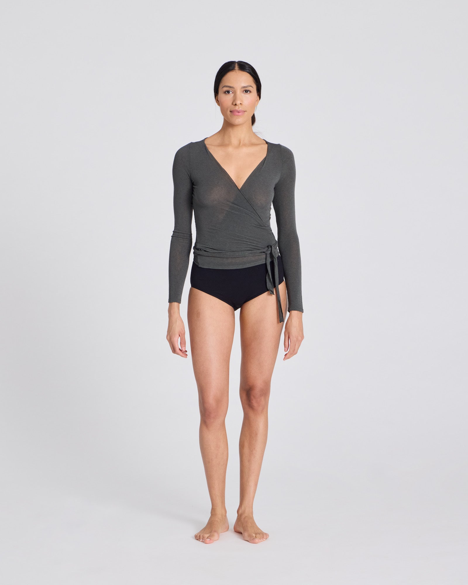 GAI+LISVA Anne Wool Wrap Top Top 191 Beluga