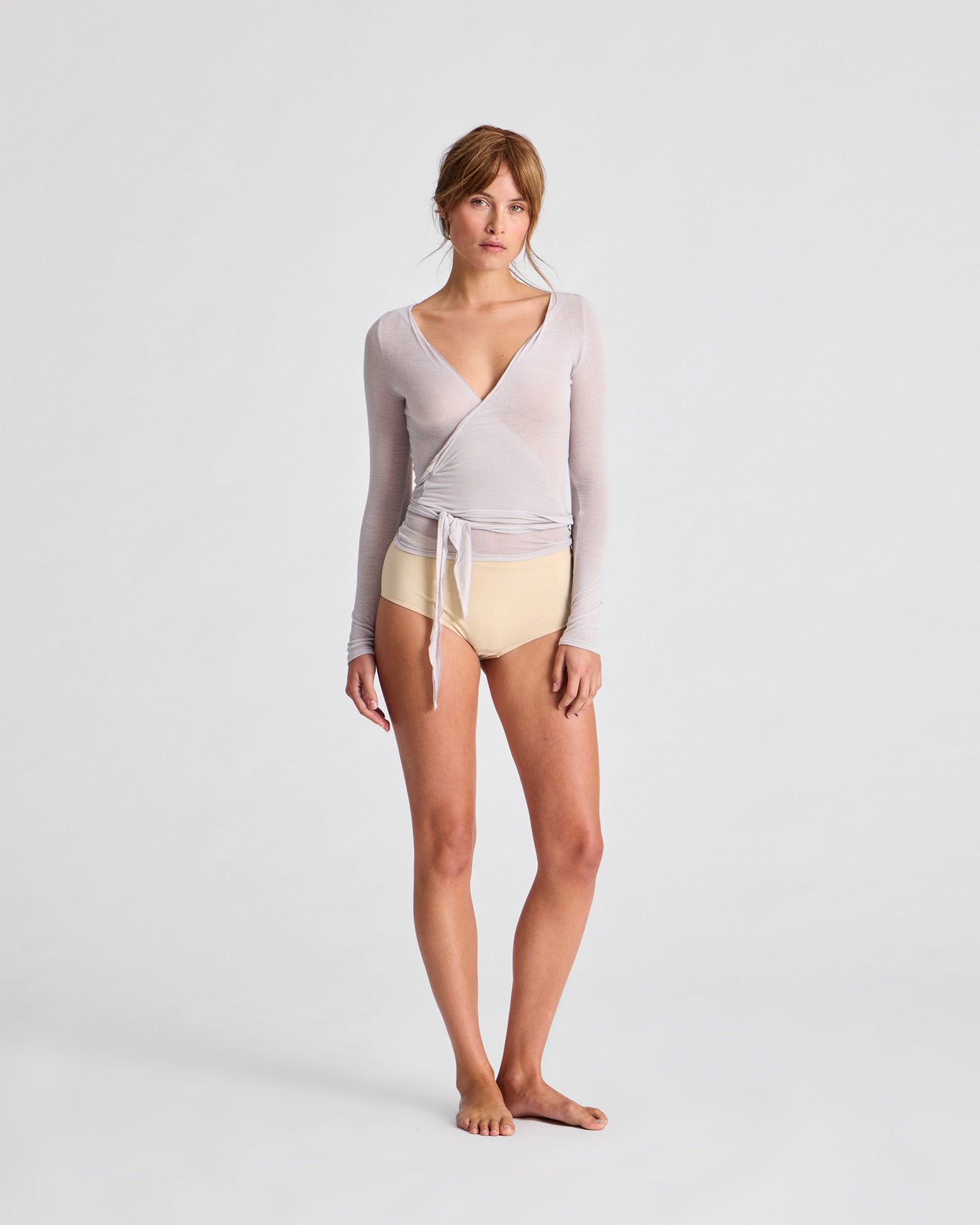 GAI+LISVA Anne Wool Wrap Top Tops & T-shirts 705 Lunar Rock